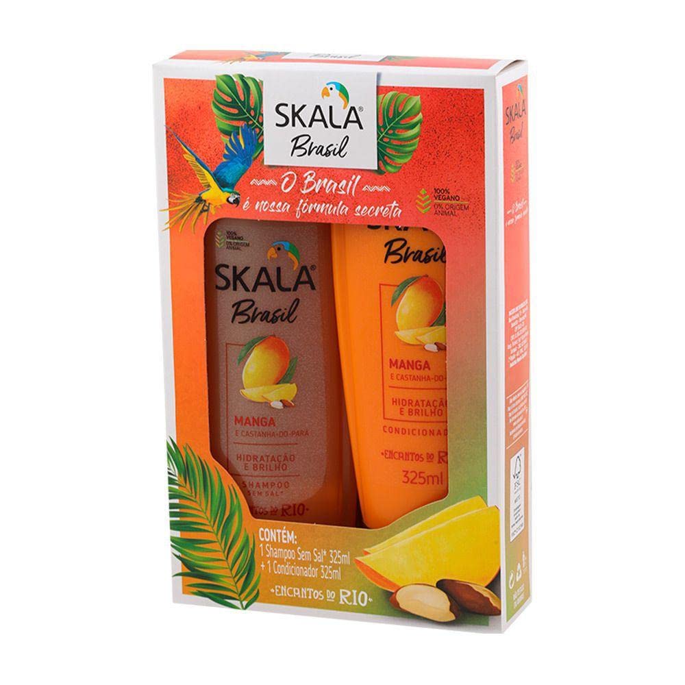 Brazilian Hair Care Set - Mango & Brazil Nut Shampoo & Conditioner (2 x 11 Fl Oz) - Natural Moisturizing for Dry & Damaged Hair - Perfect for Salon-Quality Treatment at Home