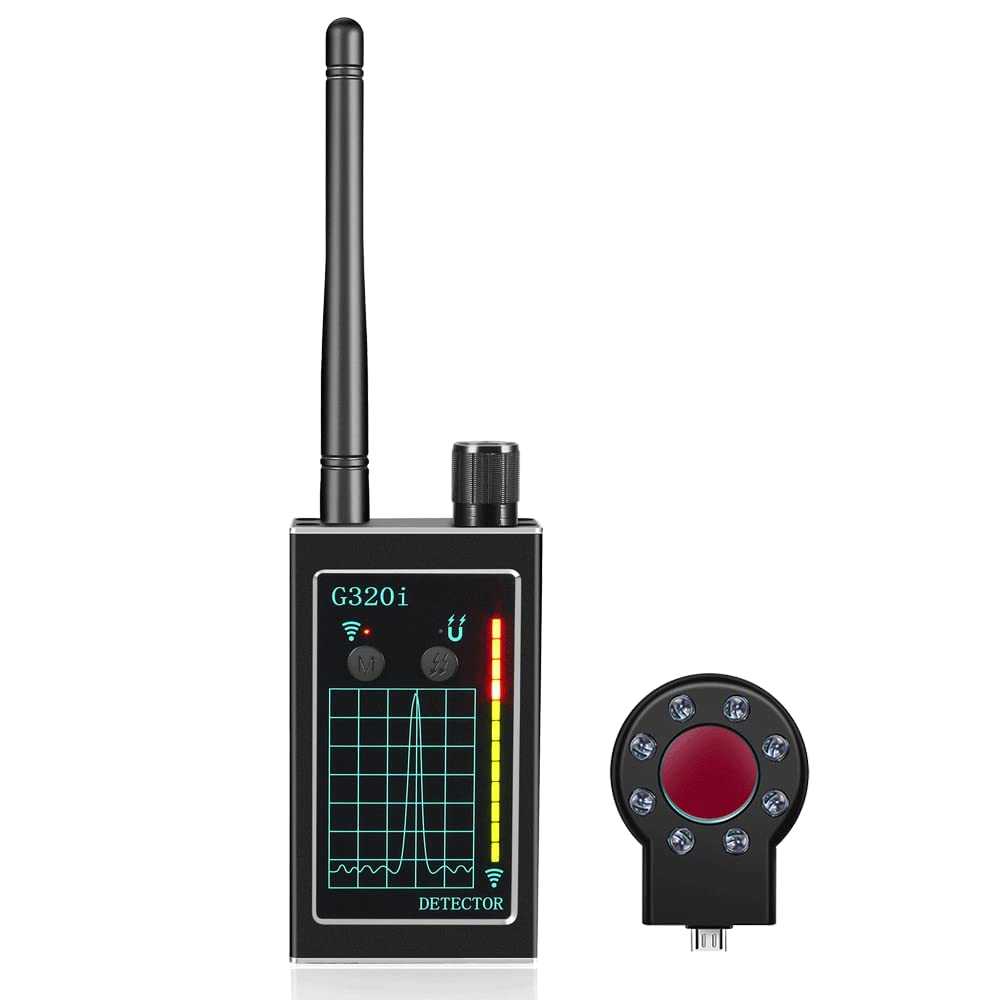 RF Detector & Anti Spy Hidden Camera Detector - GPS Tracker & Wireless Bug Sweeper Scanner for Privacy Protection | Business & Home Security Device | Find Listening Devices & Electronic Bugs for Office, Hotel, Car & Travel Safety