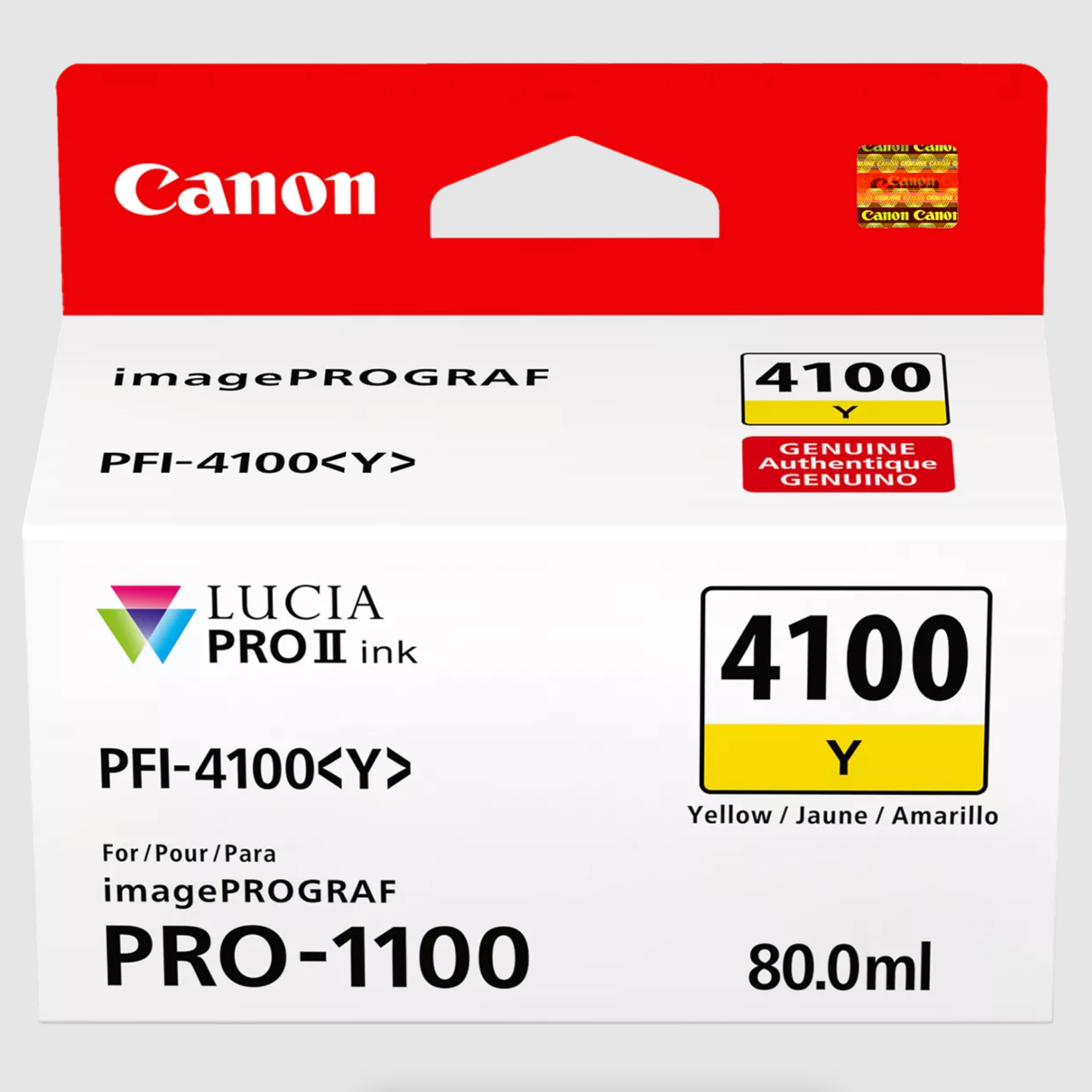 Canon PRO 1100 Printer Ink Cartridge - PFI 4100 Yellow Pigment Ink (80mL) | High-Quality Replacement Ink for Professional Printing | Ideal for Photo Printing, Graphic Design & Office Documents