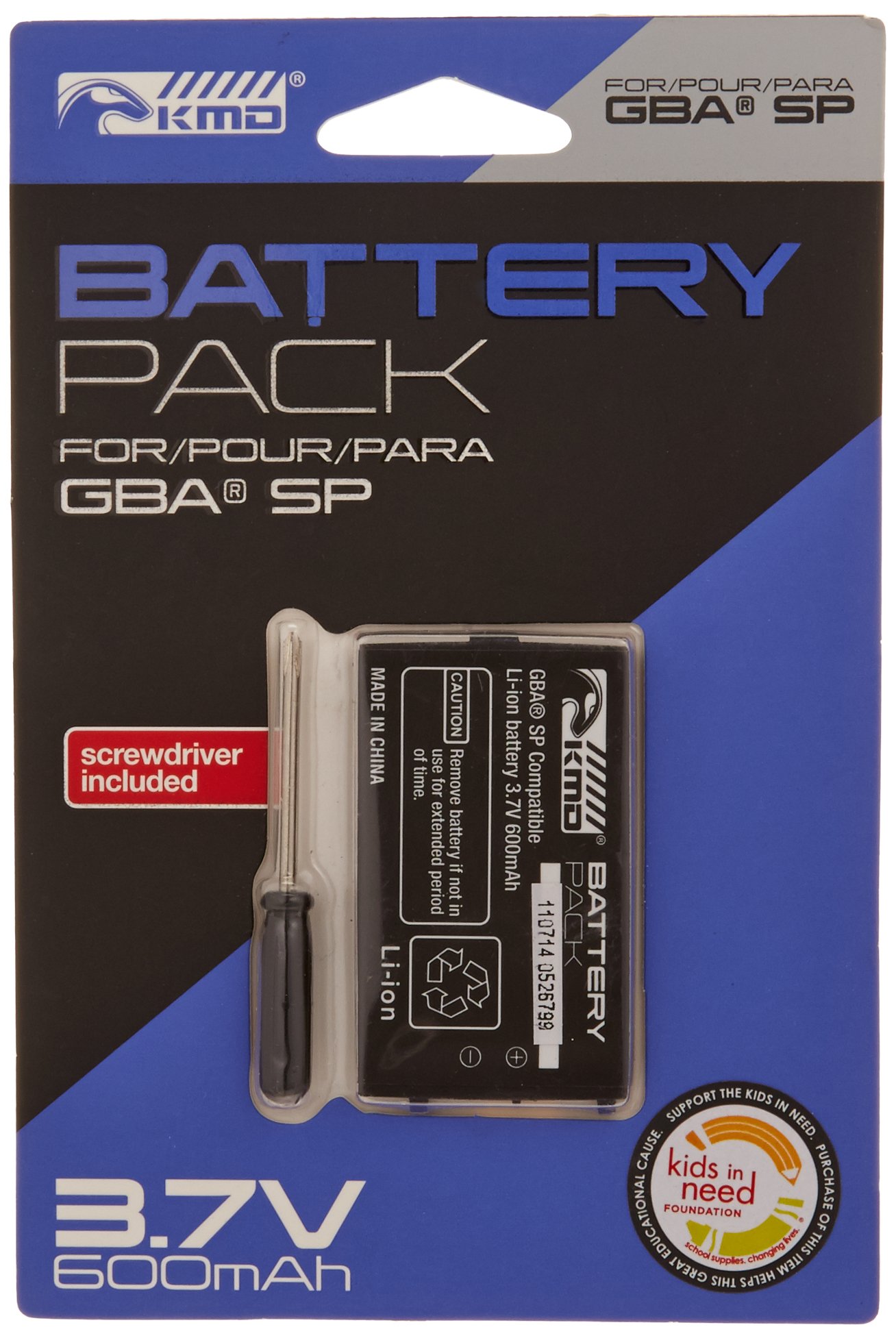 Original Title: KMD GBA SP Replacement Lithium Ion Battery with Screwdriver - Game Boy Advance   Optimized Title: **KMD GBA SP Replacement Lithium Ion Battery with Screwdriver for Game Boy Advance SP - Long-Lasting Power for Gaming On-The-Go**
