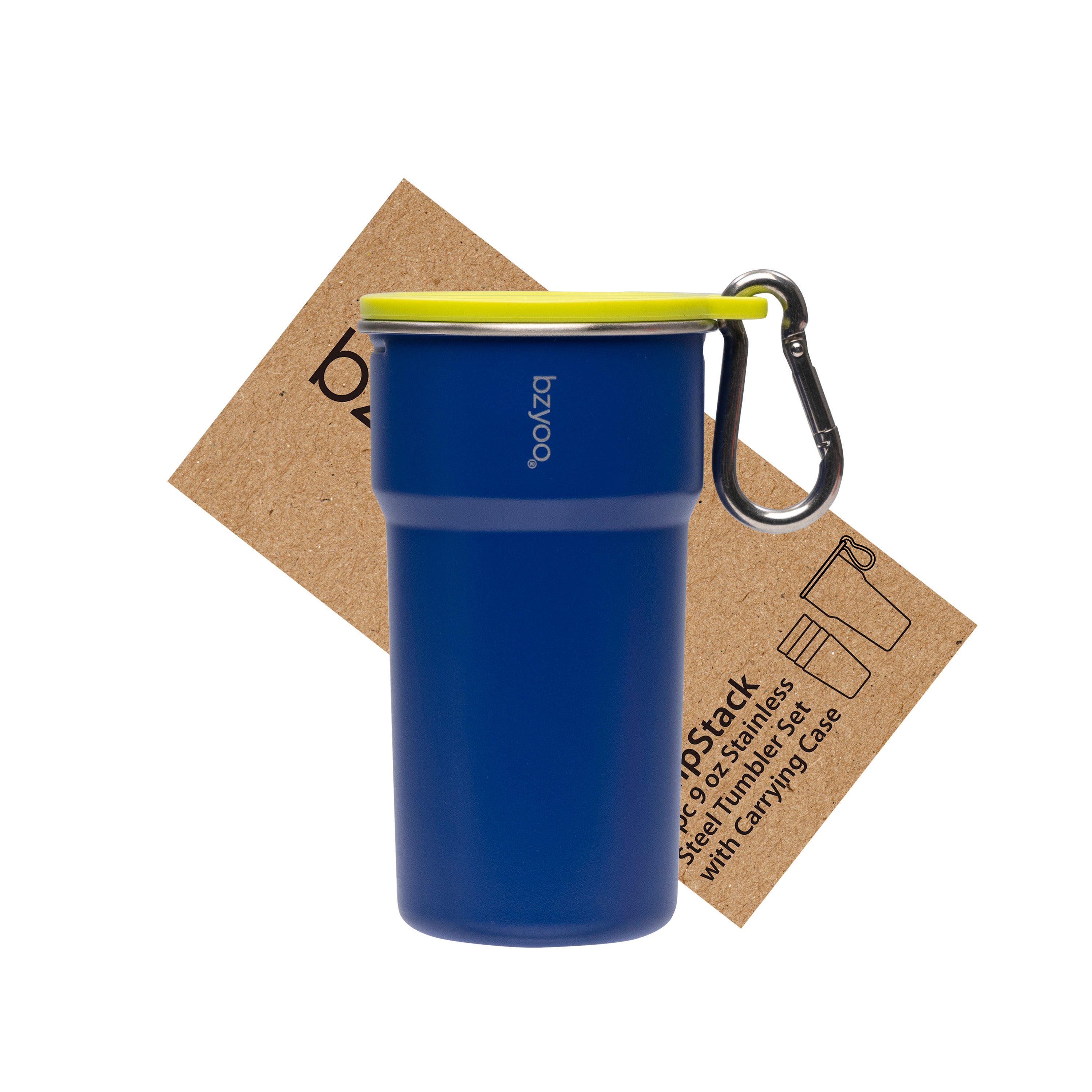 Premium Stainless Steel Camping Cup Set with Hook - 3-Piece Nesting Design, Lightweight & Durable, Perfect for Backpacking, Hiking, and Outdoor Adventures (Blue)