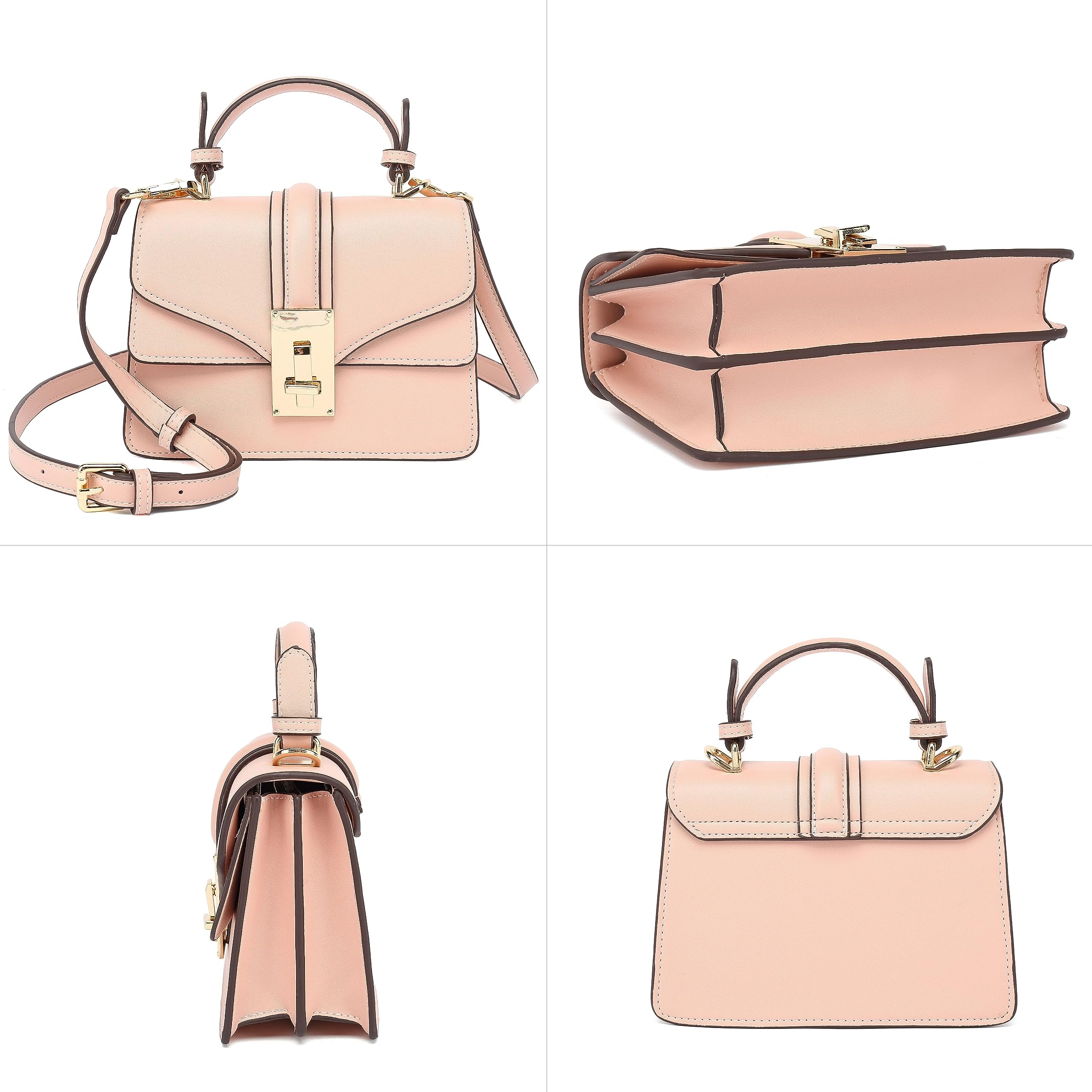 Scarleton Women's Crossbody Bag - Structured Mini Satchel Purse with Top Handle Shoulder Strap (H2077) | Fashionable Everyday Handbag for Work, Travel & Casual Outings