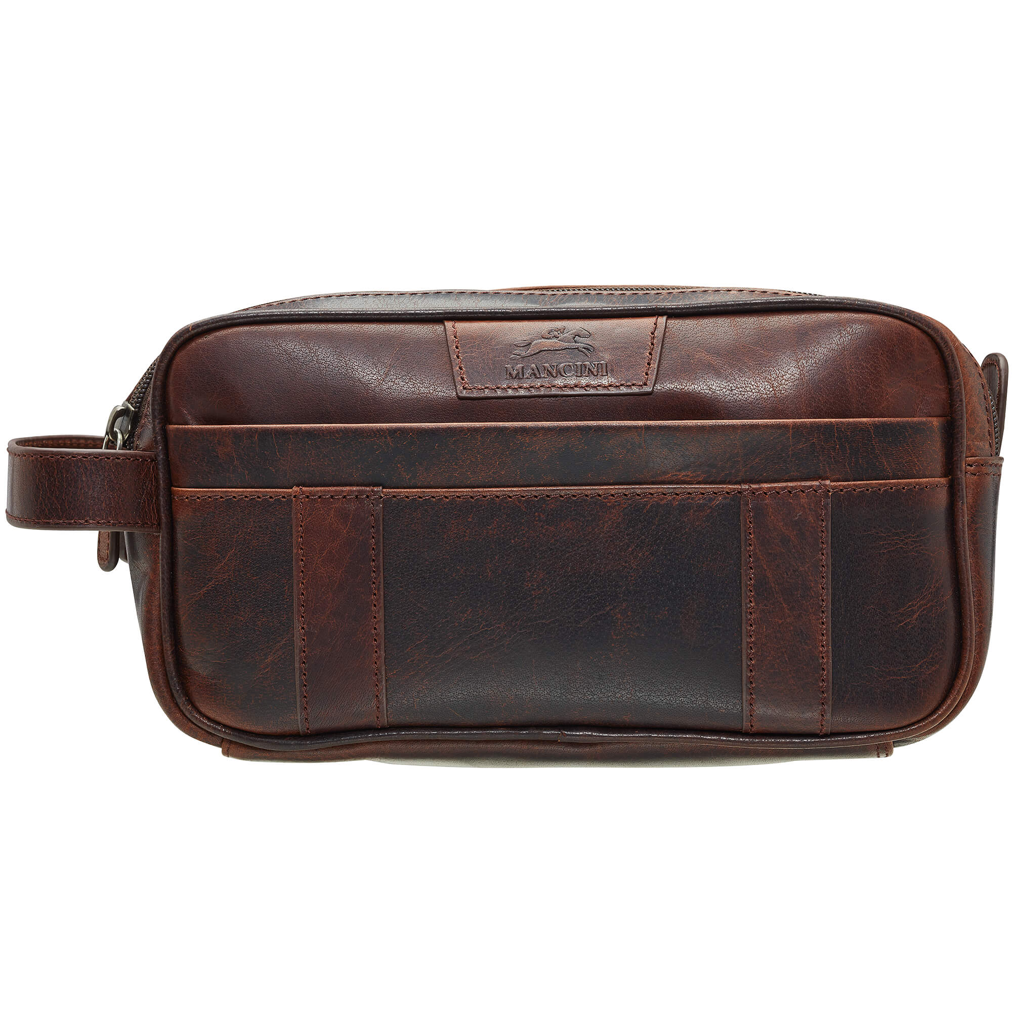 Mancini Buffalo Dual Top Zipper Toiletry Bag for Men & Women - Waterproof Travel Cosmetic Organizer - Perfect for Gym, Business Trips & Vacation Essentials Storage