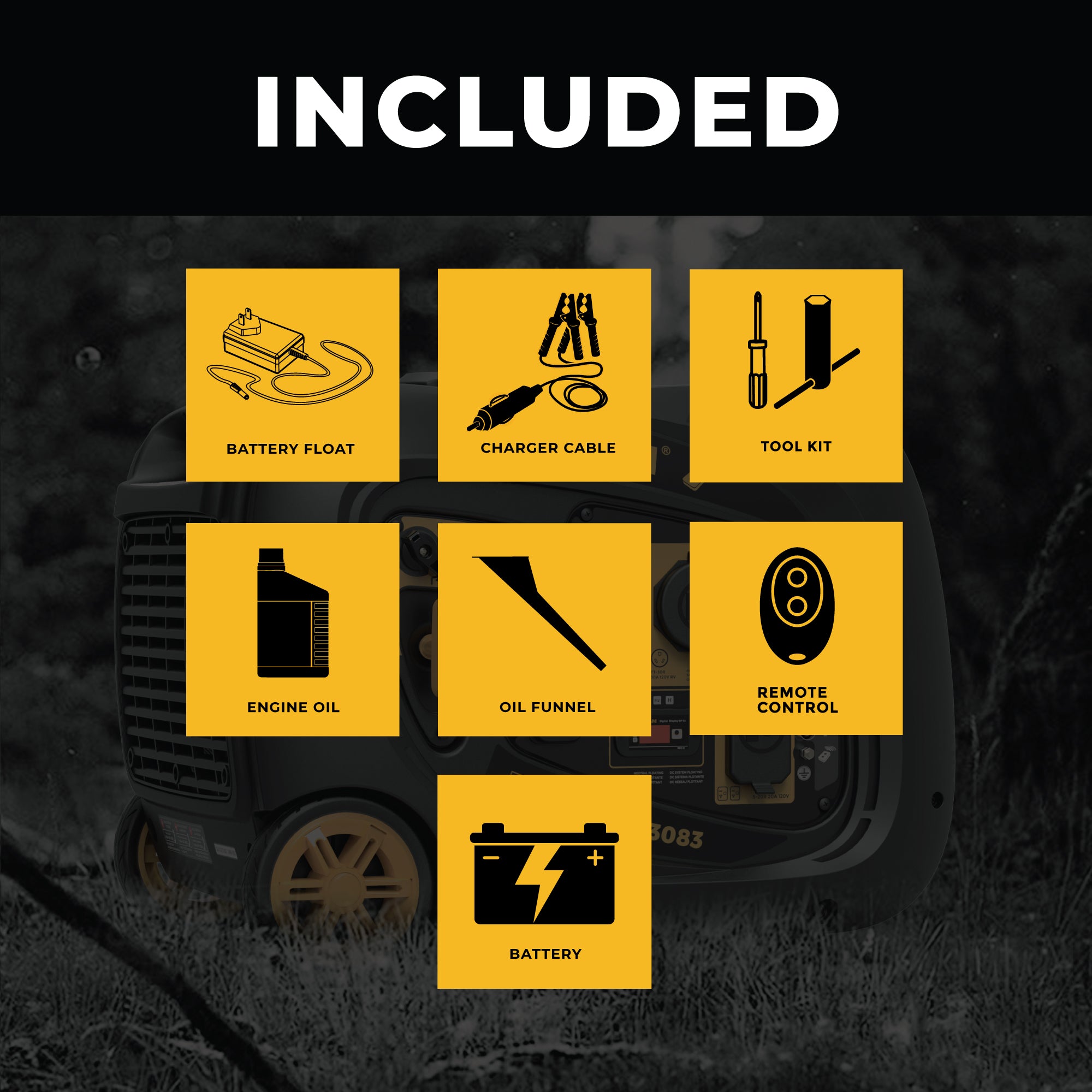 3300W Portable Inverter Generator with Remote Start - Perfect for Camping, RV Trips & Emergency Power Backup