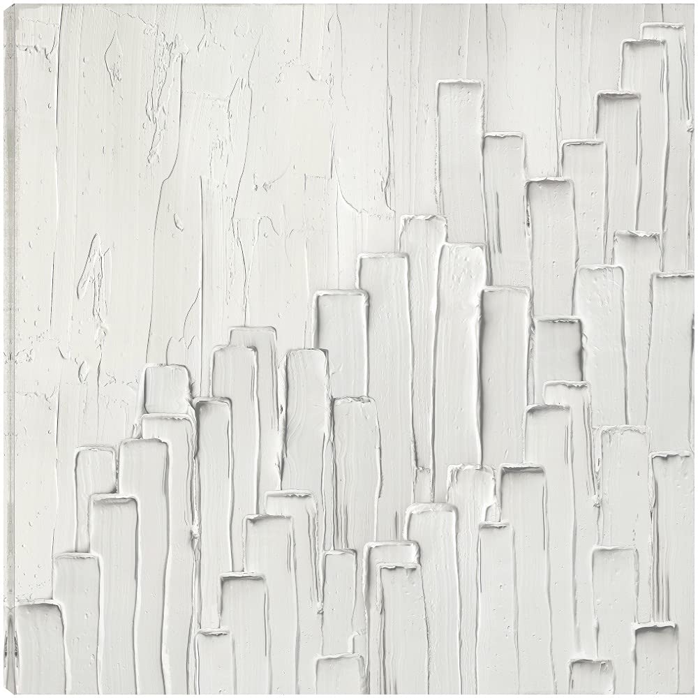 Paul Duncan Gray Staircase Fine Art Canvas Wall Decor - Ready to Hang 22x22 Inches - Perfect for Living Room, Bedroom, Bathroom, Kitchen, Office, Bar & Dining Room - Modern Home & Office Wall Art