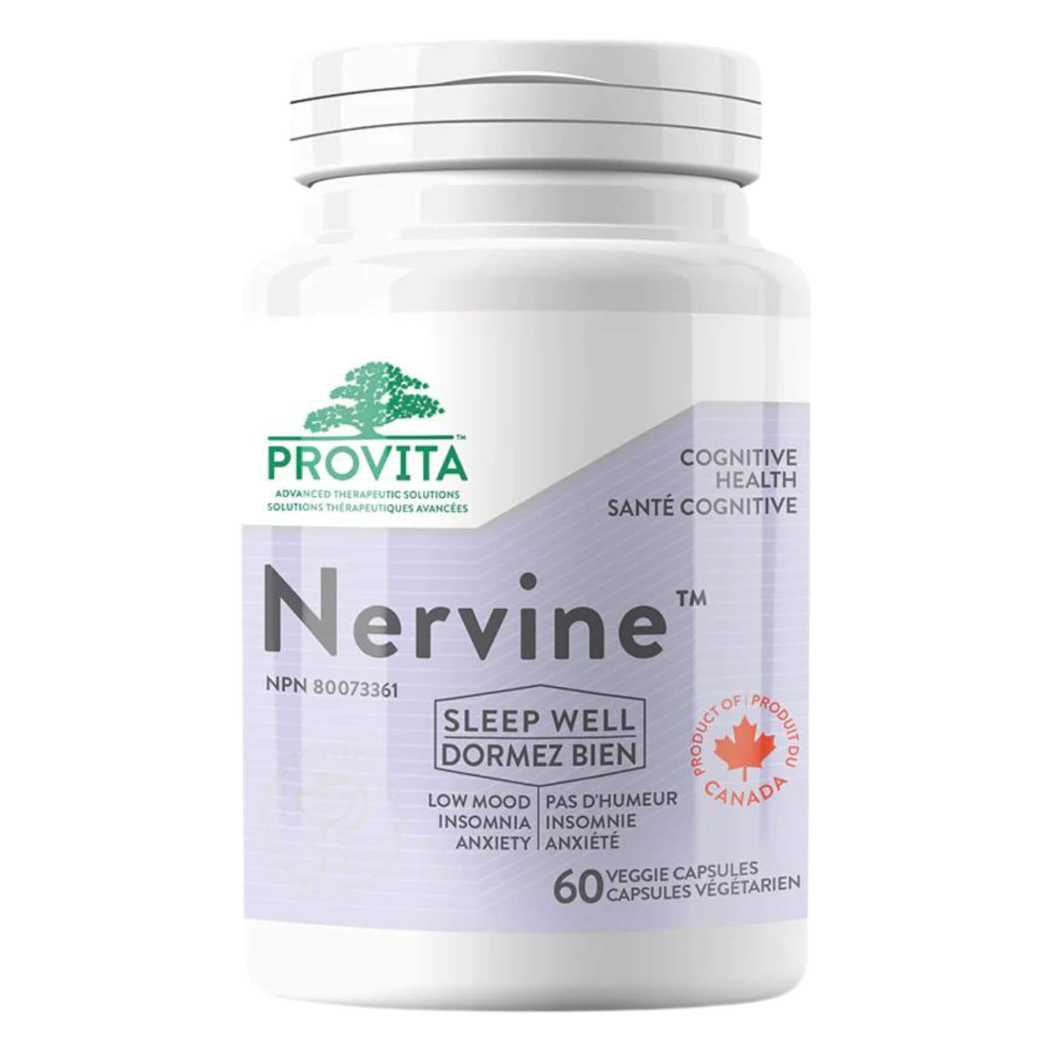 Nervine Natural Stress Relief Supplement - Calm Anxiety & Promote Relaxation - Herbal Sleep Aid for Better Rest - Use for Daily Stress Management & Nighttime Relaxation