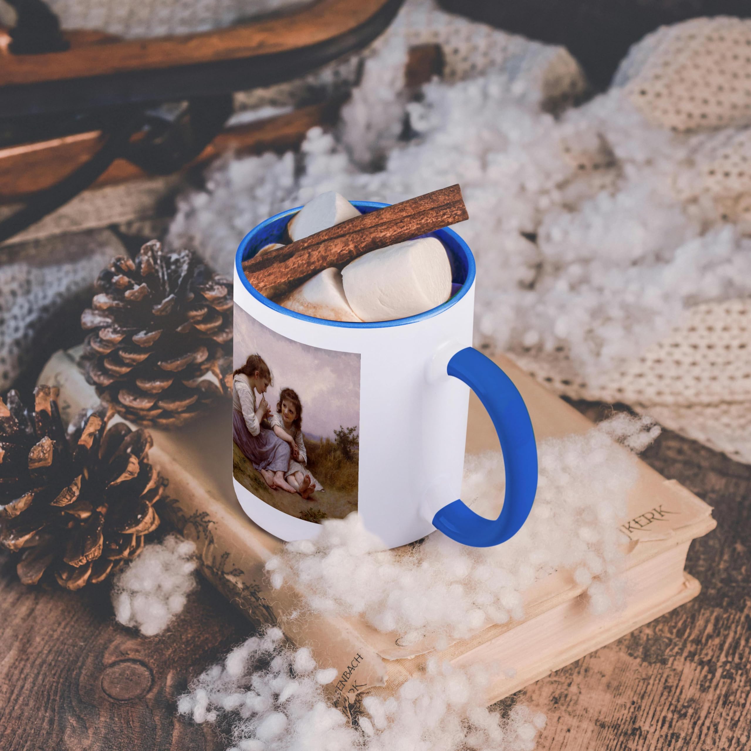 3D Rose Blue and White Ceramic Mug 11oz - Elegant Floral Design Coffee Cup for Home, Office, or Gift - Perfect for Tea, Coffee, and Hot Beverages
