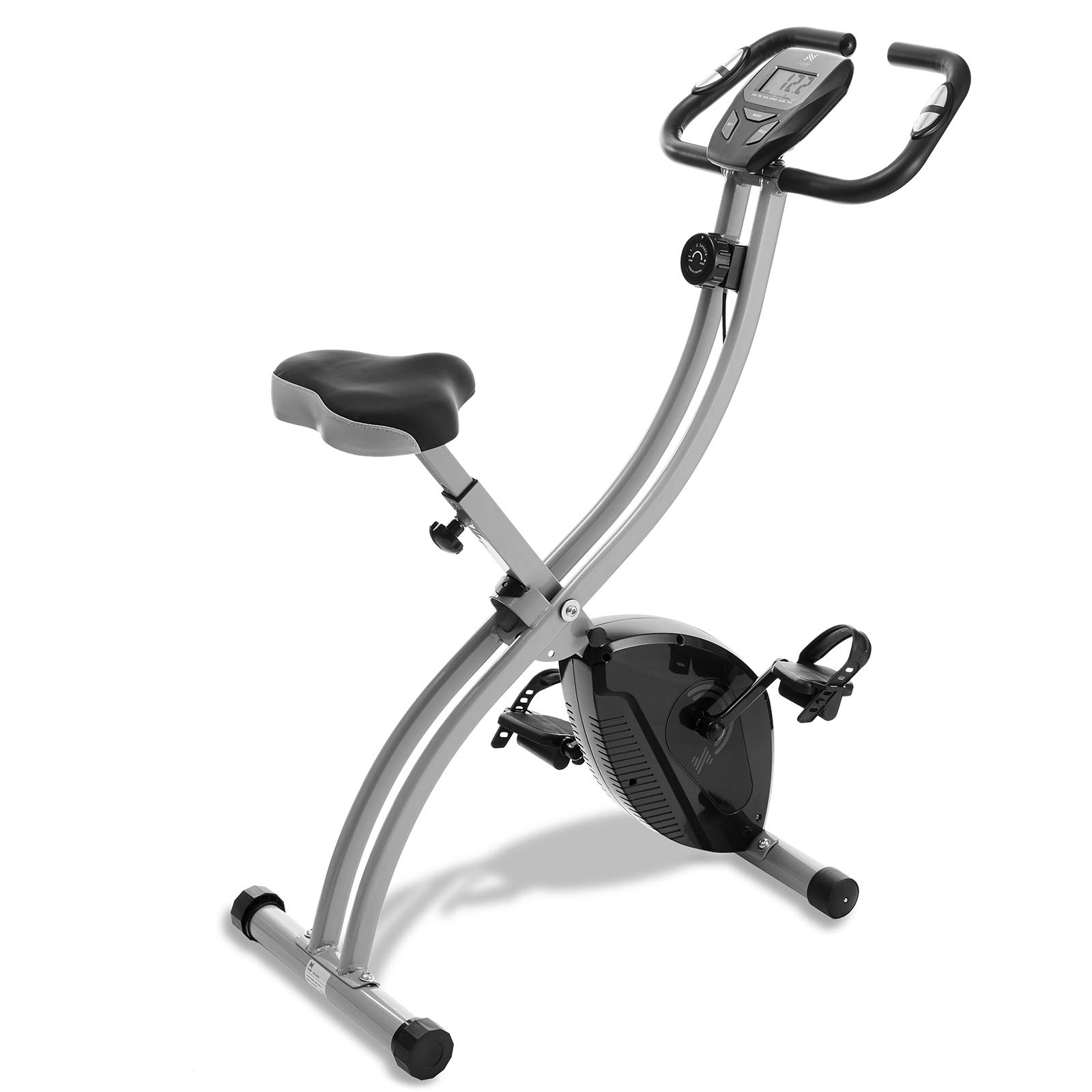 Best Folding Magnetic Resistance Indoor Cycling Bike for Home Workouts - Compact Upright Stationary Exercise Bike for Cardio Training & Weight Loss