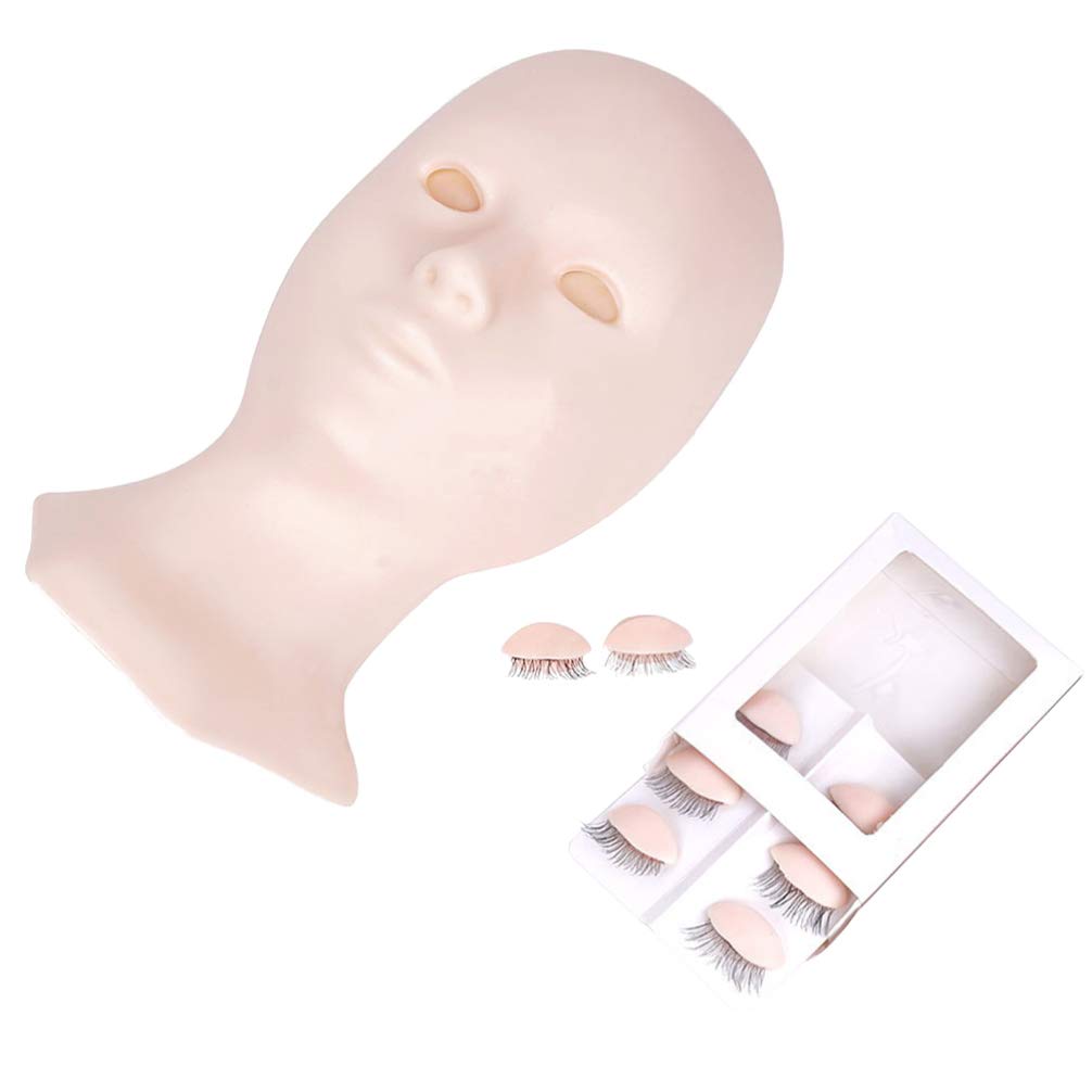 Minkissy Realistic Silicone Eyelash Training Head Model - Pink Makeup Mannequin Head for Grafting, Eyelash Practice & Beauty Training | Perfect for Salon Professionals & DIY Lash Artists