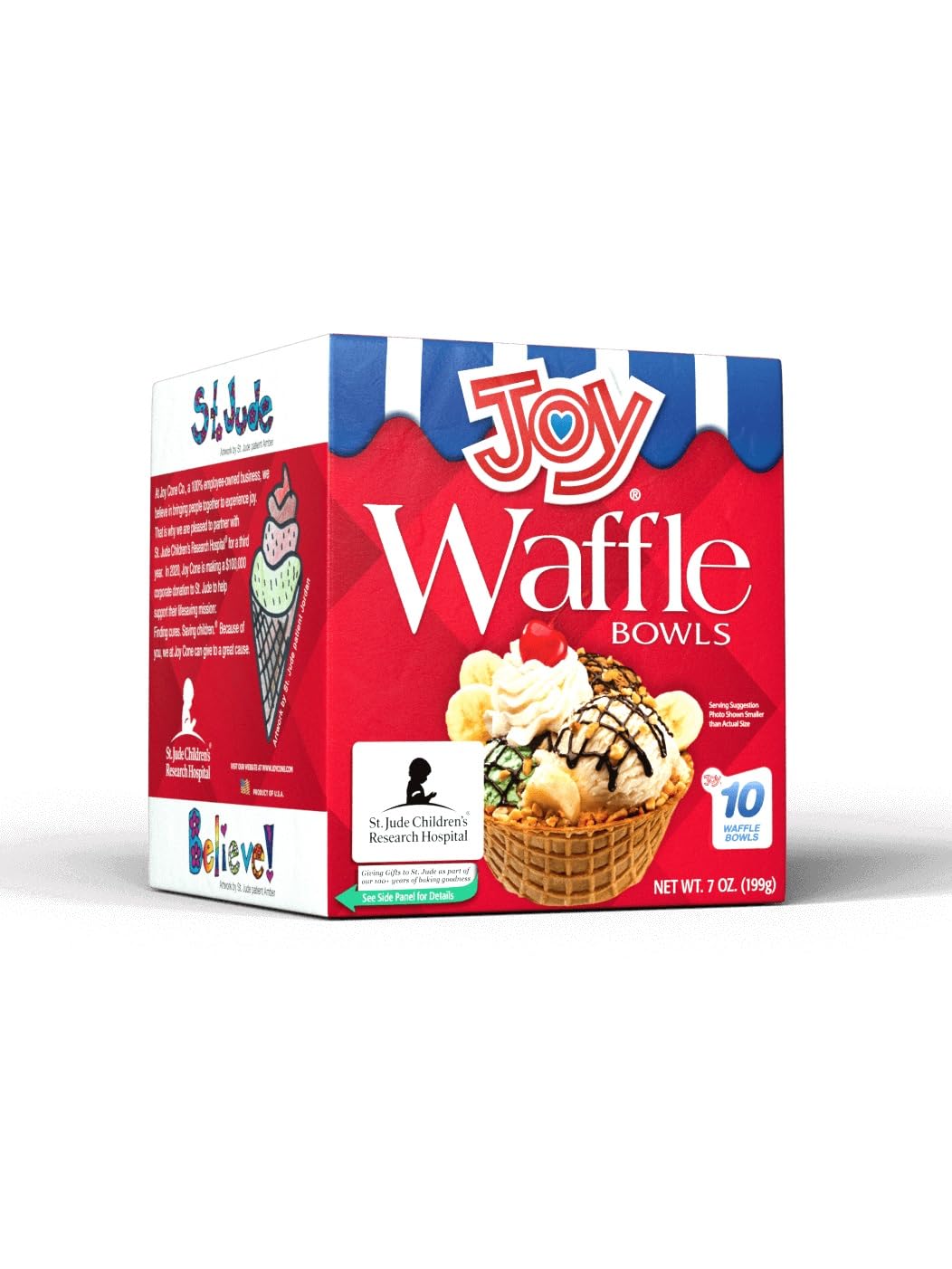 Joy Cone Waffle Bowls - 10 Count Pack of Crispy Sugar Cones for Ice Cream, Desserts & Snacks - Perfect for Sundaes, Parfaits, Fruit Cups & Party Treats