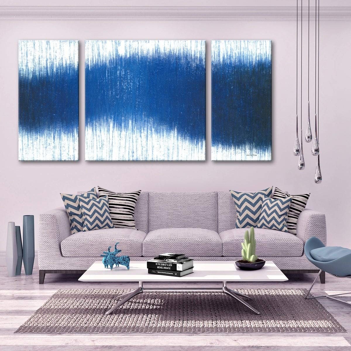 Whale Song 3-Piece 30x60 Inch Triptych Wall Art Canvas - Ocean Themed Home Decor for Living Room, Bedroom & Office