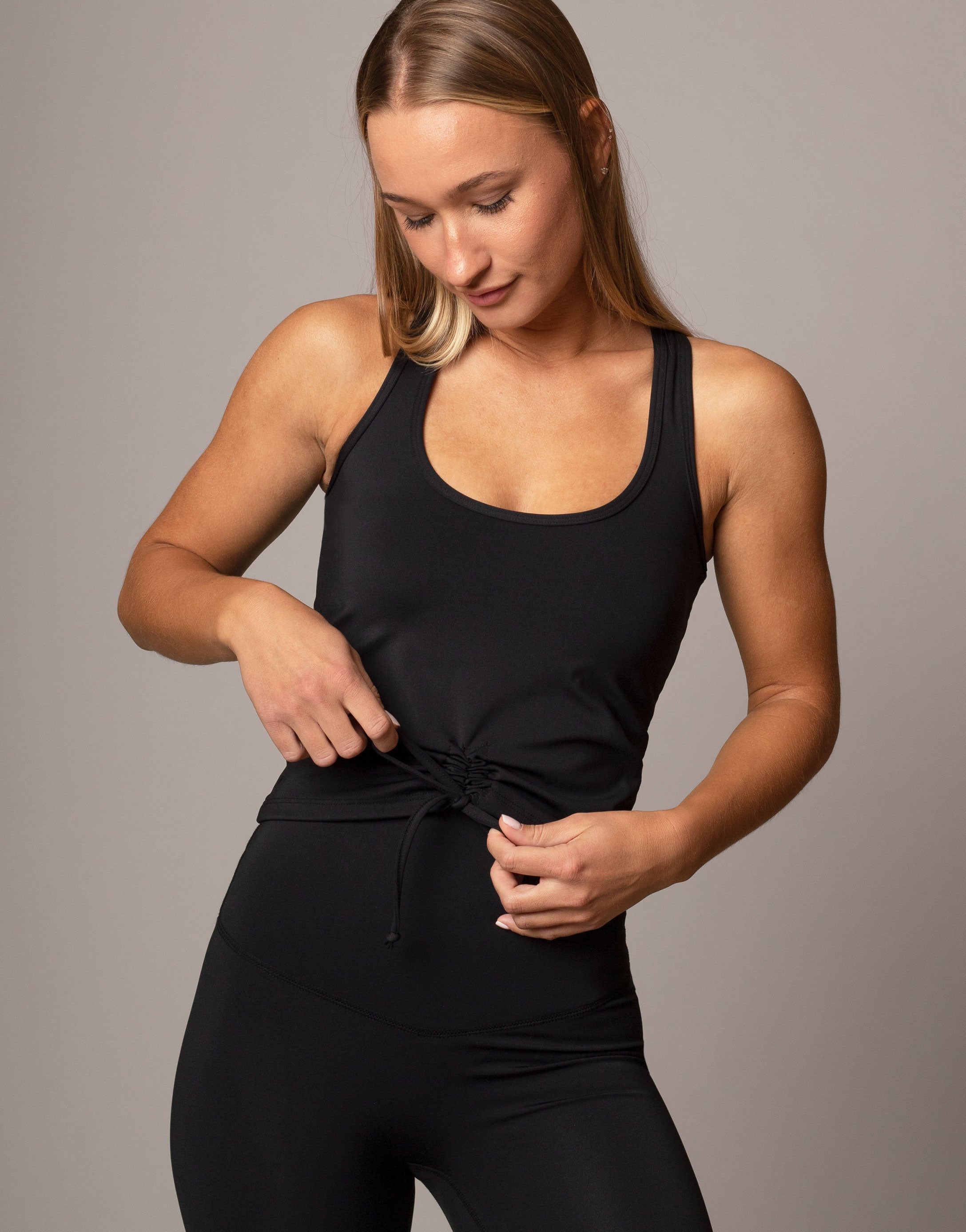 Freestyle Flare Tank Top Set - Black Women's Workout Outfit for Yoga, Running & Gym