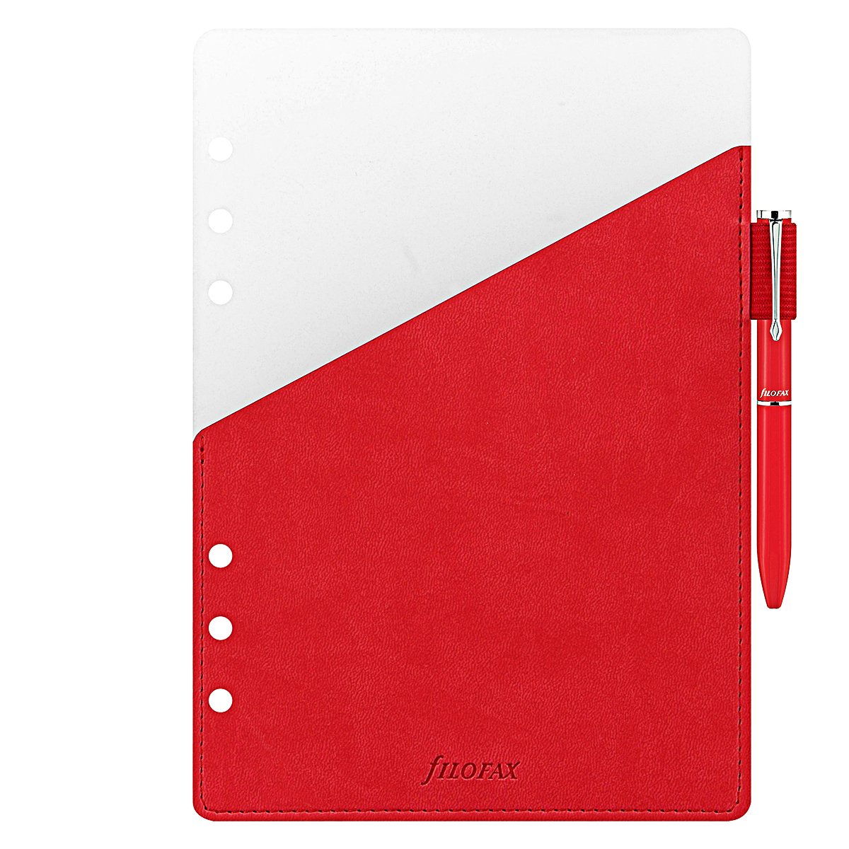 Original Filofax A5 Organizer with Pen Loop - Red Leather Planner for Work, School & Personal Use - Perfect for Daily Scheduling, Note-Taking & Productivity