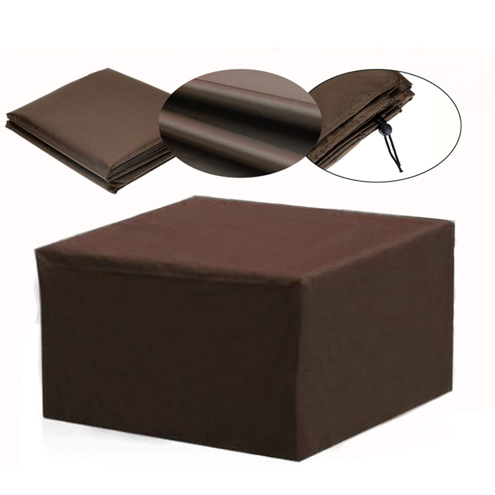 XJHKG Waterproof UV-Resistant Rectangular Patio Table Cover for Outdoor Rattan Furniture - 123x61x72cm Brown - Perfect for Garden, Deck, and Poolside Protection