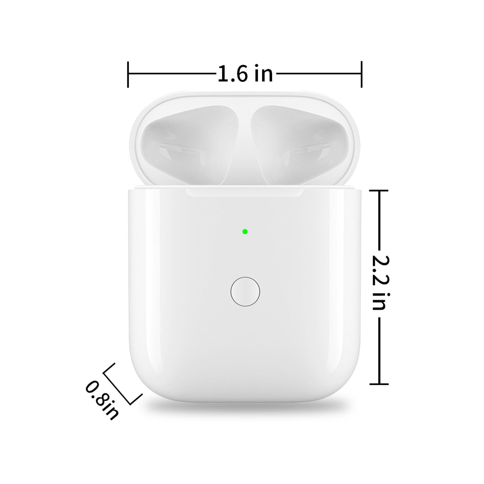 Wireless Earbuds Charging Case Replacement for AirPods 1st/2nd Gen (A0102) - Portable Charger Case with LED Indicator & One-Touch Pairing Sync Button | Perfect for Gym, Travel & Daily Use