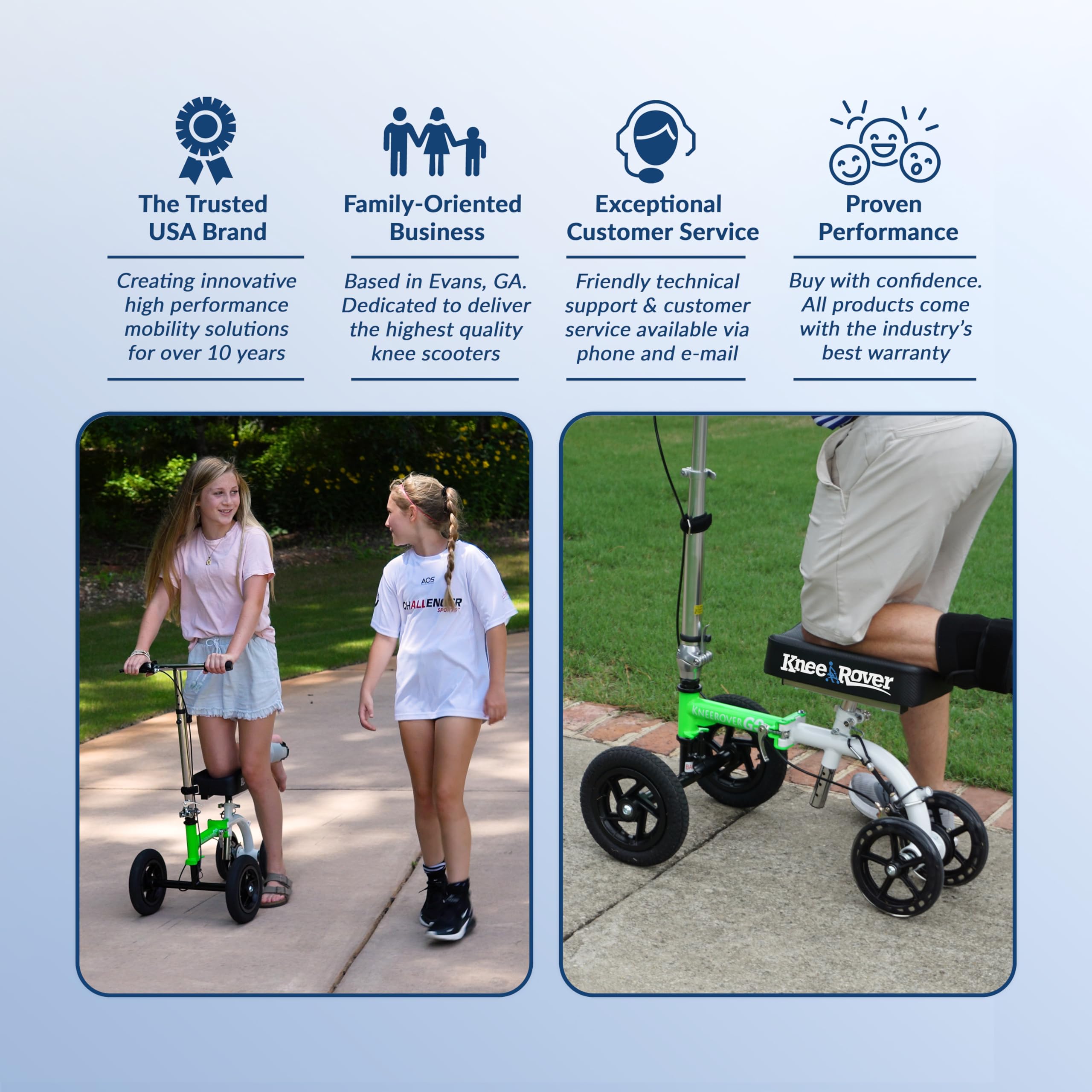 **KneeRover GO Hybrid - Compact All-Terrain Knee Scooter for Adults | Heavy Duty Knee Walker for Foot Surgery, Broken Ankle & Injury Recovery | Best Crutch Alternative | Ideal for Indoor & Outdoor Mobility (Green)**