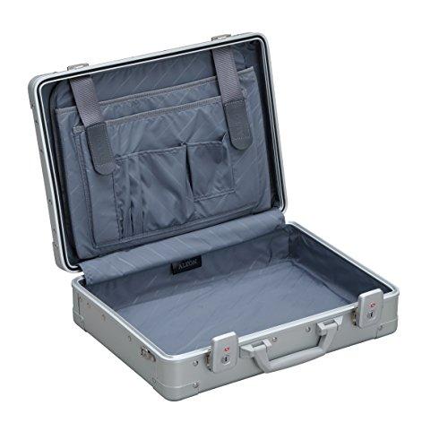 Premium Aleon 17 Inch Aluminum Hardside Business Briefcase - Platinum Silver | Professional Attache Case for Business Travel, Office Work & Executive Meetings