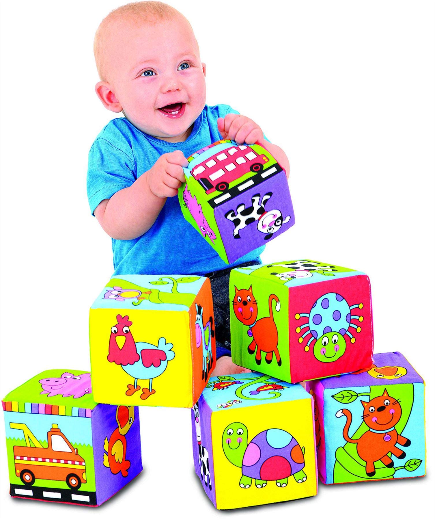 Galt Toys Soft Blocks (Set of 6) - Safe & Colorful Baby Building Blocks for Early Learning & Playtime Fun - Perfect for Toddlers' Sensory Development & Nursery Play