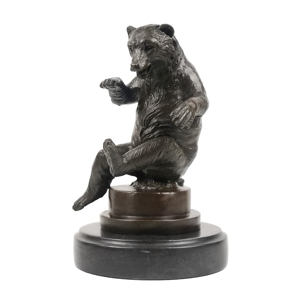 Bronze Naughty Bear Statue - Handcrafted Wild Animal Sculpture Art for Home Decor, Kids Room, Unique Gift Idea for Animal Lovers - Perfect for Nursery, Living Room & Office Desk Display