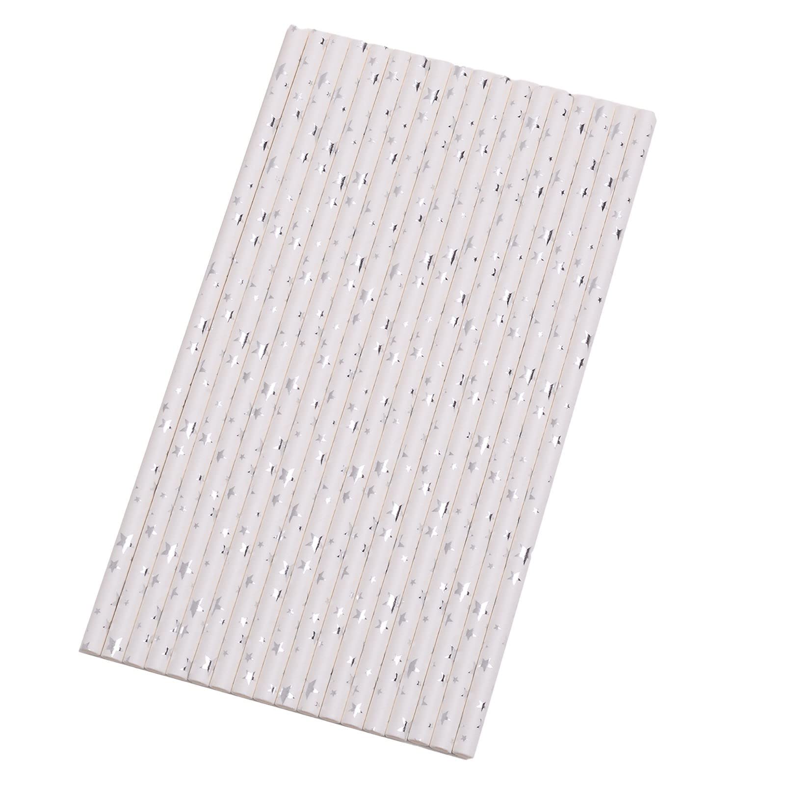 Eco-Friendly Disposable Striped Paper Drinking Straws - 25 Pack, Skinny & Decorative for Parties, Weddings, Baby Showers - Biodegradable & BPA-Free (One Size)