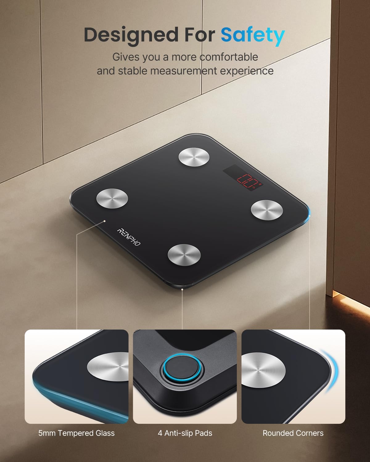 RENPHO Smart Tape Measure & Body Weight Scale - Digital Bluetooth Measuring Tape & Smart BMI Scale for Fitness, Health Tracking - Perfect for Home Gym, Weight Loss, and Body Measurements
