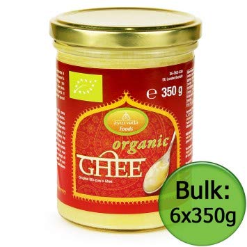 Organic Ghee by Whole Foods - Ayurvedic Clarified Butter, 6-Pack (350g Each) - Perfect for Cooking, Baking & Keto Diet