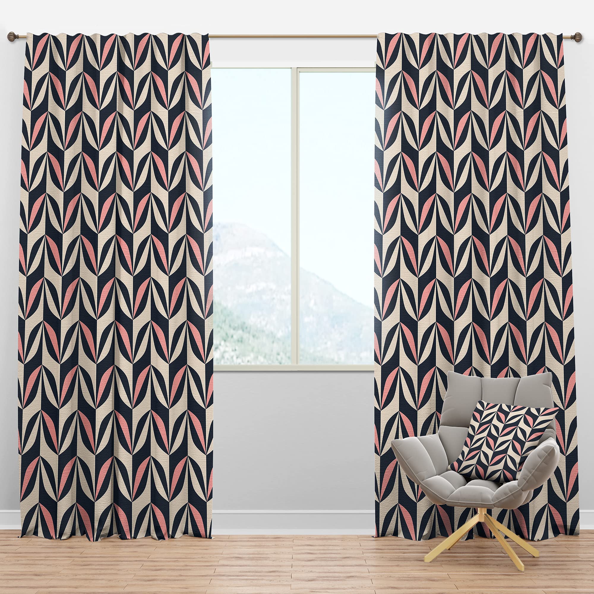 Floral Retro Botanical Blackout Curtains - Thermal Insulated Room Darkening Drapes for Bedroom & Living Room (52x120, Single Panel) - Perfect for Home Decor, Light Blocking & Energy Saving