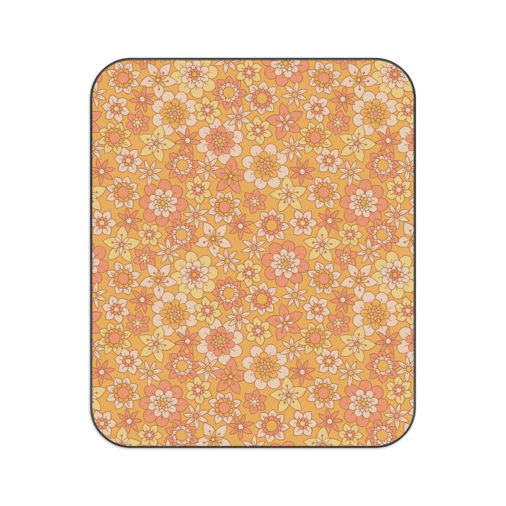 Flower Power Picnic Blanket - Waterproof Outdoor Lawn & Beach Blanket with Carrying Strap - Portable for Picnics, Camping, Concerts & Beach Days