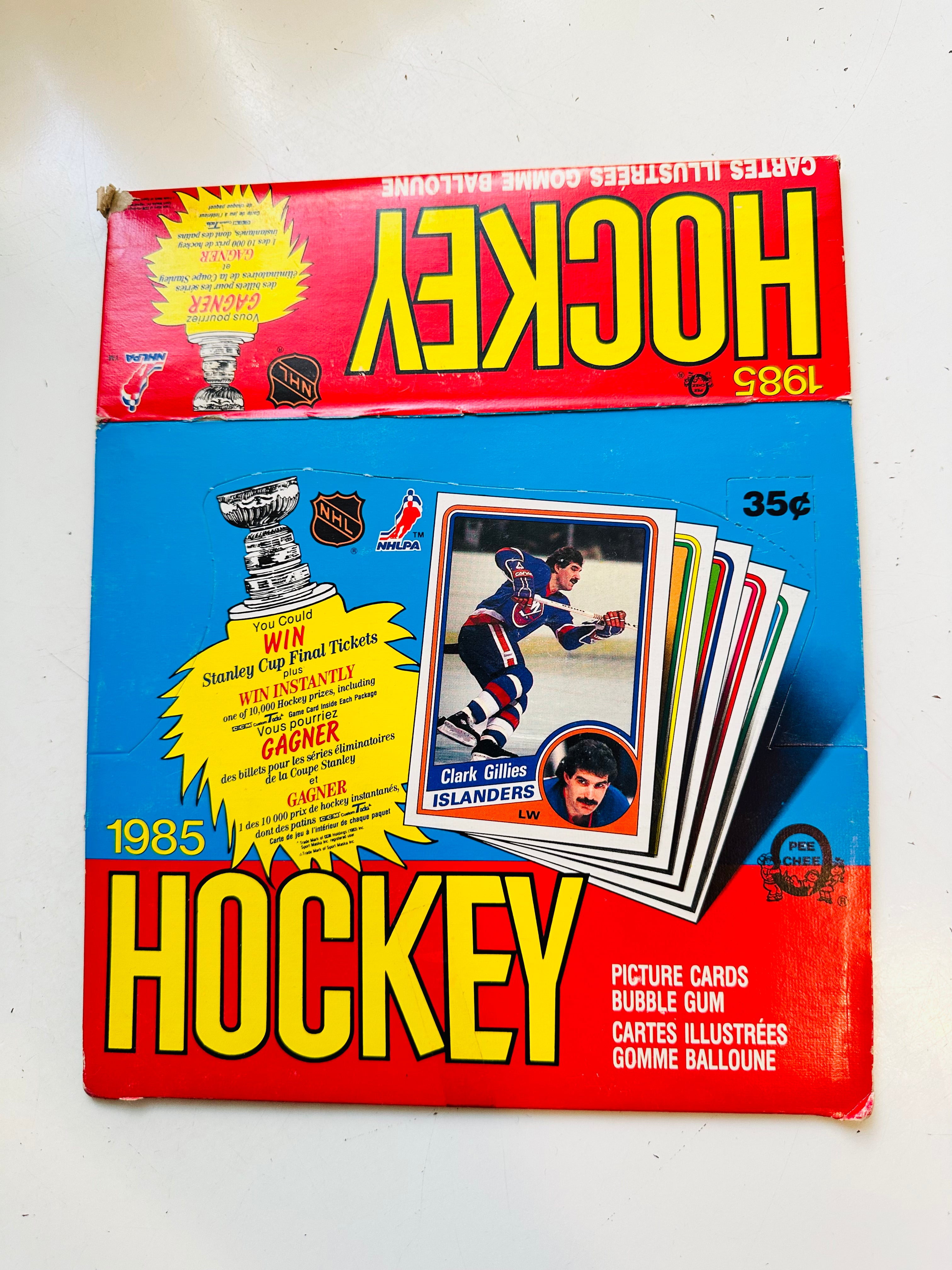 1984-85 OPC Hockey Rare Empty Display Flat Box - Perfect for Collectors, Memorabilia Display & Vintage Sports Decor
