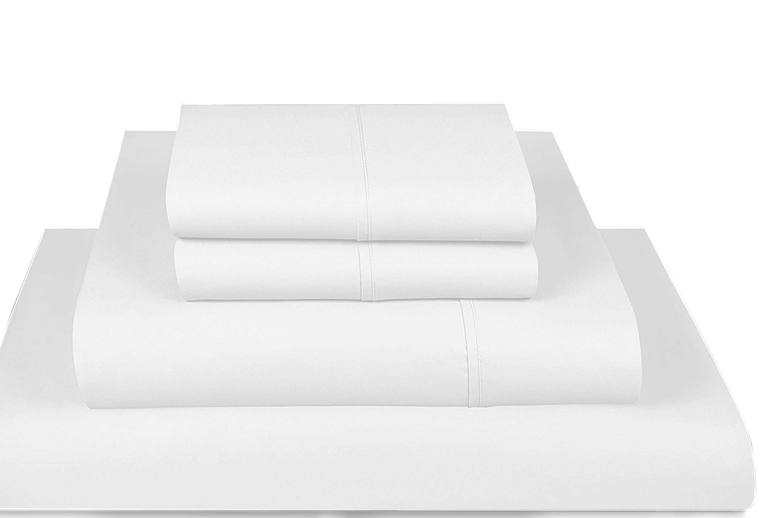 Bluemoon 1000 Thread Count 100% Egyptian Cotton 4-Piece Twin Sheets Set - Ultra Soft Sateen Weave, Includes 1 Fitted Sheet & 2 Pillowcases, Fits Mattress Up to 18