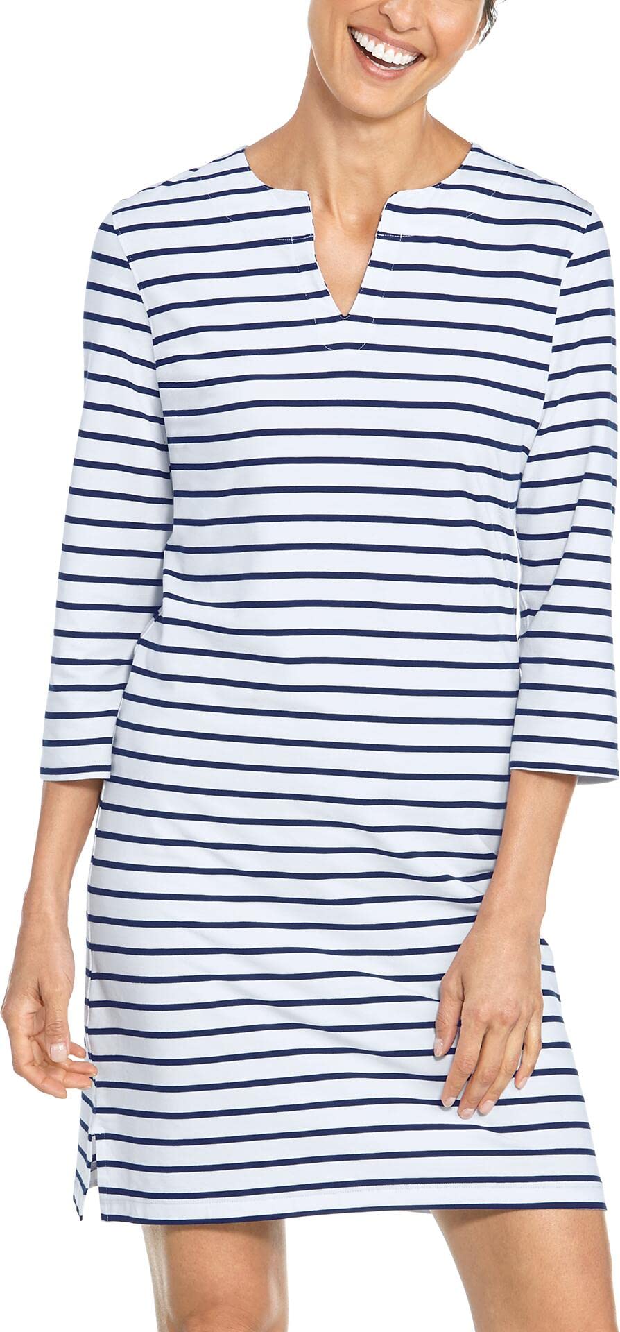 Coolibar UPF 50+ Women's Sun Protective Oceanside Tunic Dress - Lightweight Beach Cover Up for Swimming, Travel & Summer Outfits