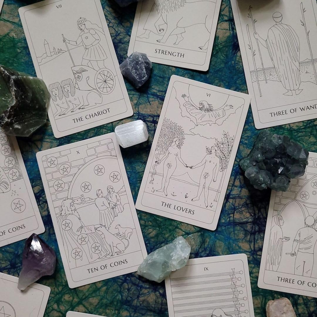 The Coloring Tarot Deck with Guidebook - DIY Creative Coloring Kit for Meditation, Self-Discovery & Art Therapy | Perfect for Beginners, Tarot Enthusiasts & Stress Relief Activities