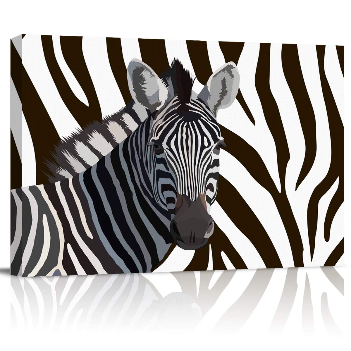 LooPoP Zebra Art Print on Canvas - Black and White Animal Wall Decor for Bedroom, Nursery & Boys Room - Unframed 12x16 inch Poster - Perfect for Modern Home Decor & Kids Space Design