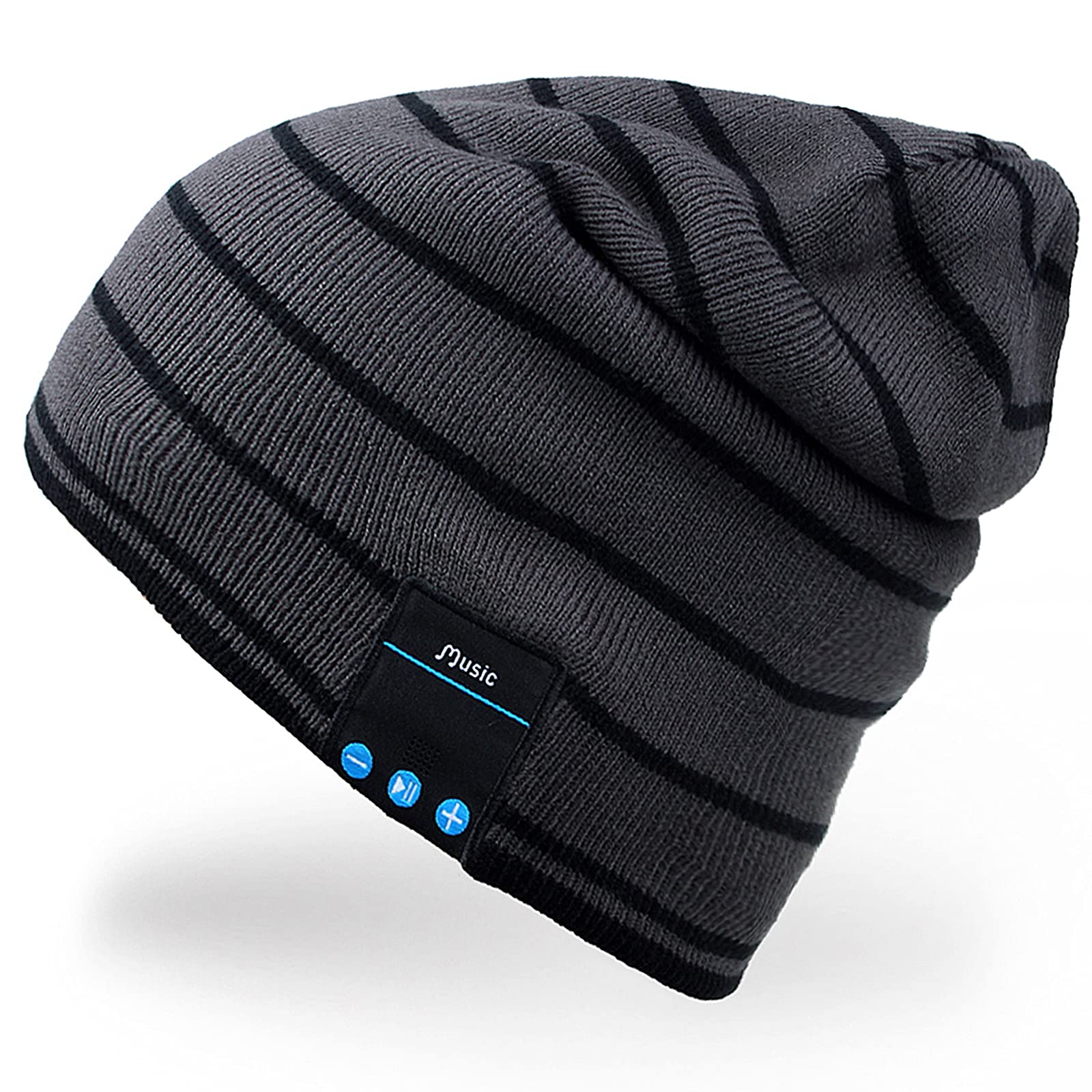 Wireless Bluetooth Beanie Hat with Built-in Headphones & Mic - Music Knitted Cap for Outdoor Sports, Running, Jogging, Skiing & Snowboarding | Hands-Free Calling & Stereo Sound for Winter Activities & Commuting