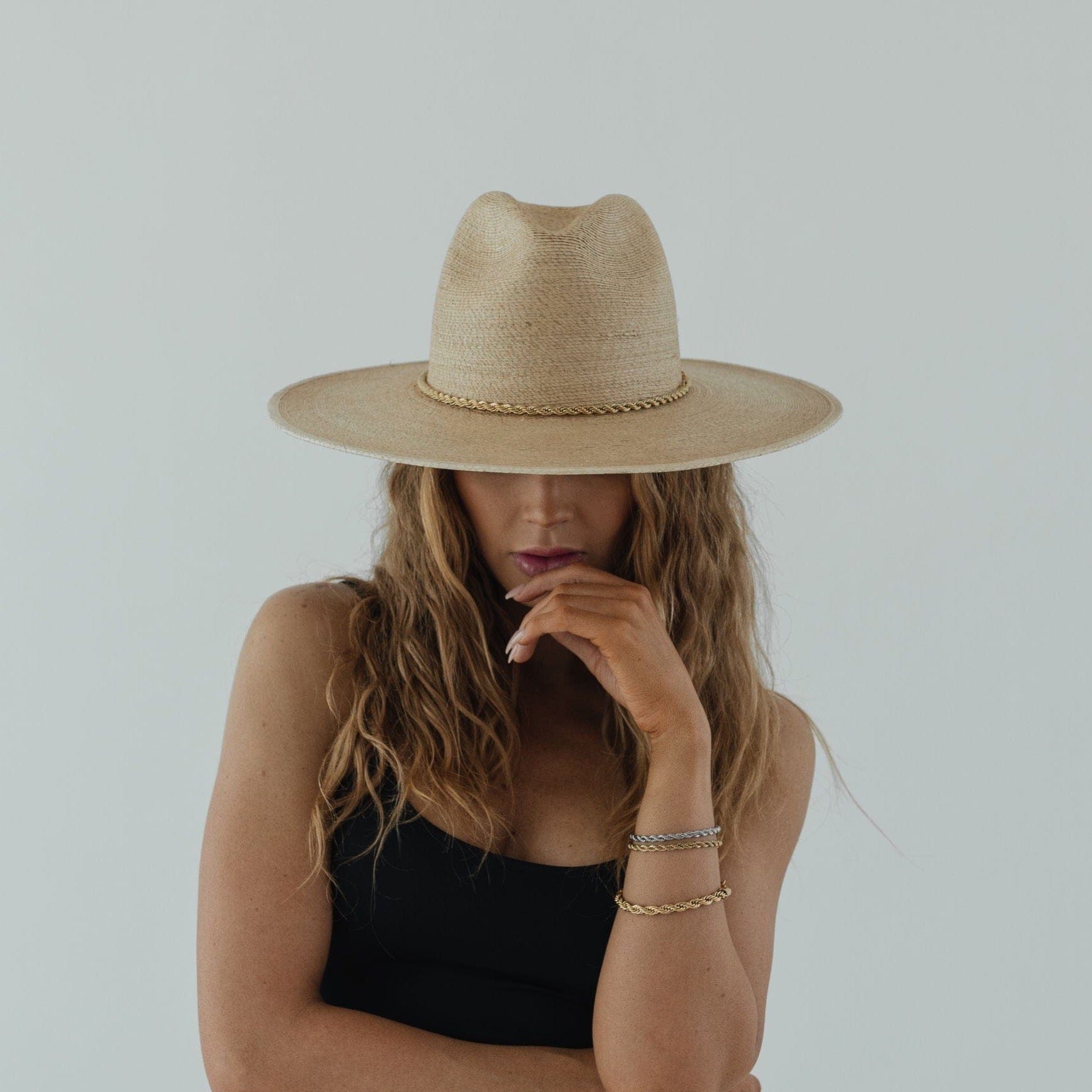 Cara Loren Straw Hat - Women's Wide Brim Sun Hat for Beach, Summer & Outdoor Activities - Blemished