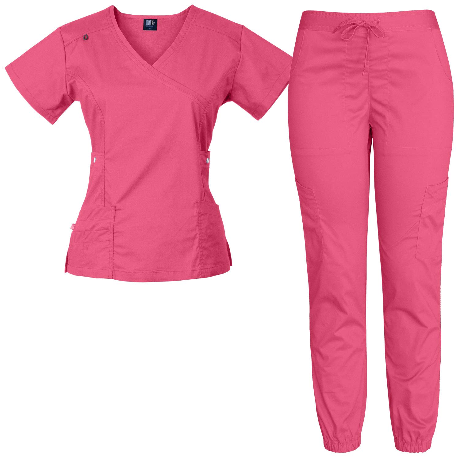 Medgear Women's 12-Pocket Stretch Jogger Scrub Set - Comfortable Medical Uniform for Nurses & Healthcare Professionals | Perfect for Hospital Shifts & Clinical Work