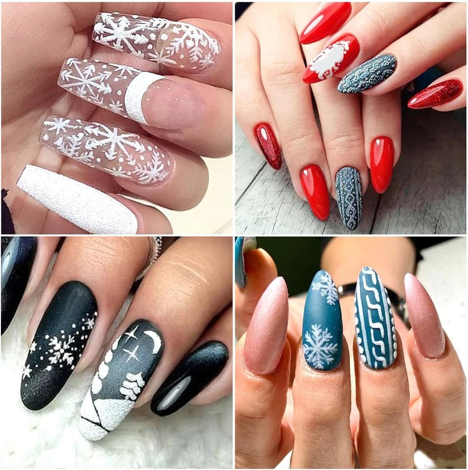 Premium Black & White French Nail Glitter Powder - Shimmering Snowflake Design for Professional Nail Art | DIY Manicure Glitter Dust for Salon-Quality Shine | Perfect for Holiday Nails, Wedding Designs & Creative DIY Crafts