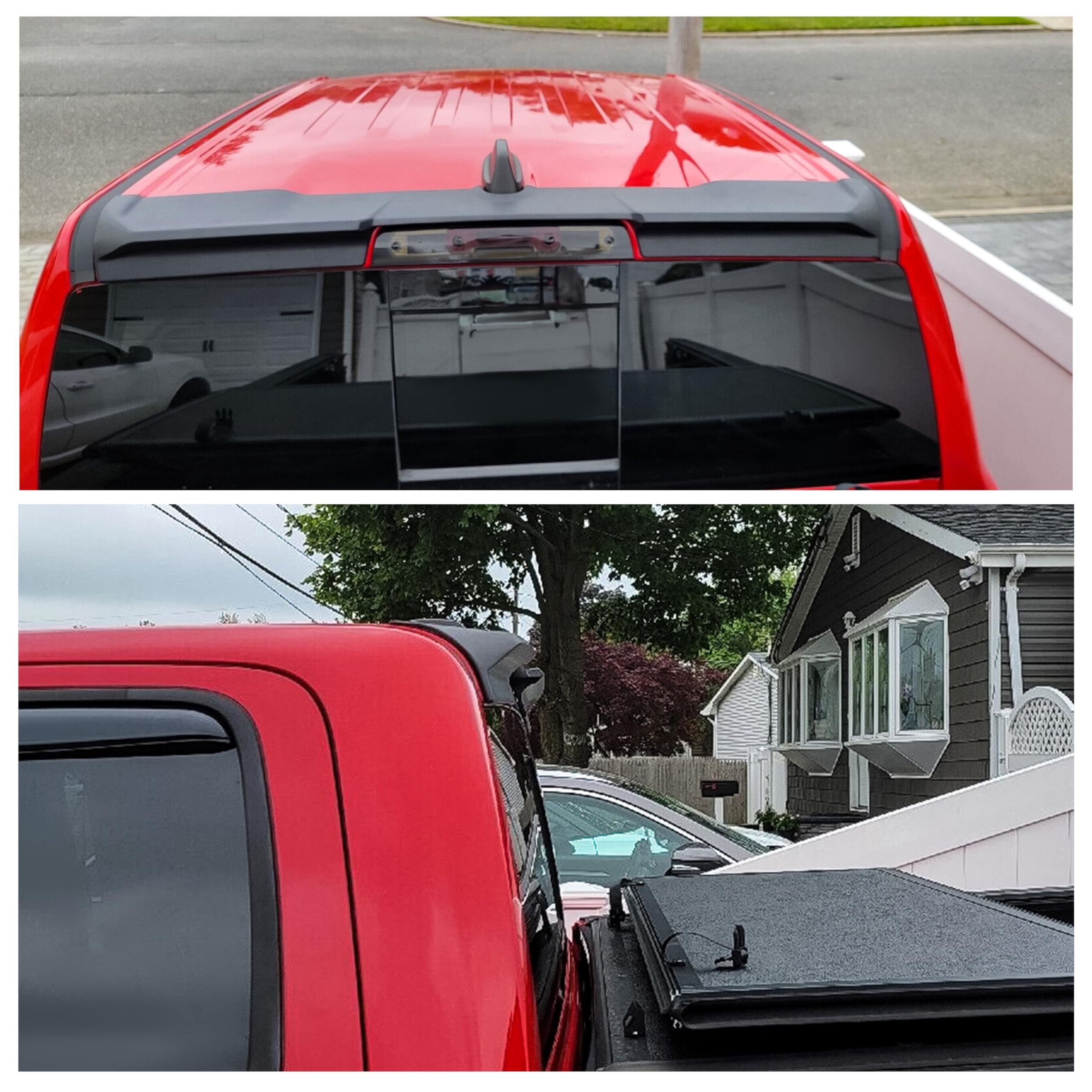 KUAFU Rear Roof Spoiler for 2019-2024 Dodge RAM 1500 Crew Cab | Black Truck Spoiler Wing | Enhances Aerodynamics & Style | Perfect for Pickup Truck Customization & Street Performance