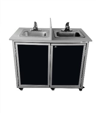 Monsam PSE 2007D Portable Double Basin Sink for Kids - 30 Inch Height, Ideal for Daycare, Preschool & Home Use