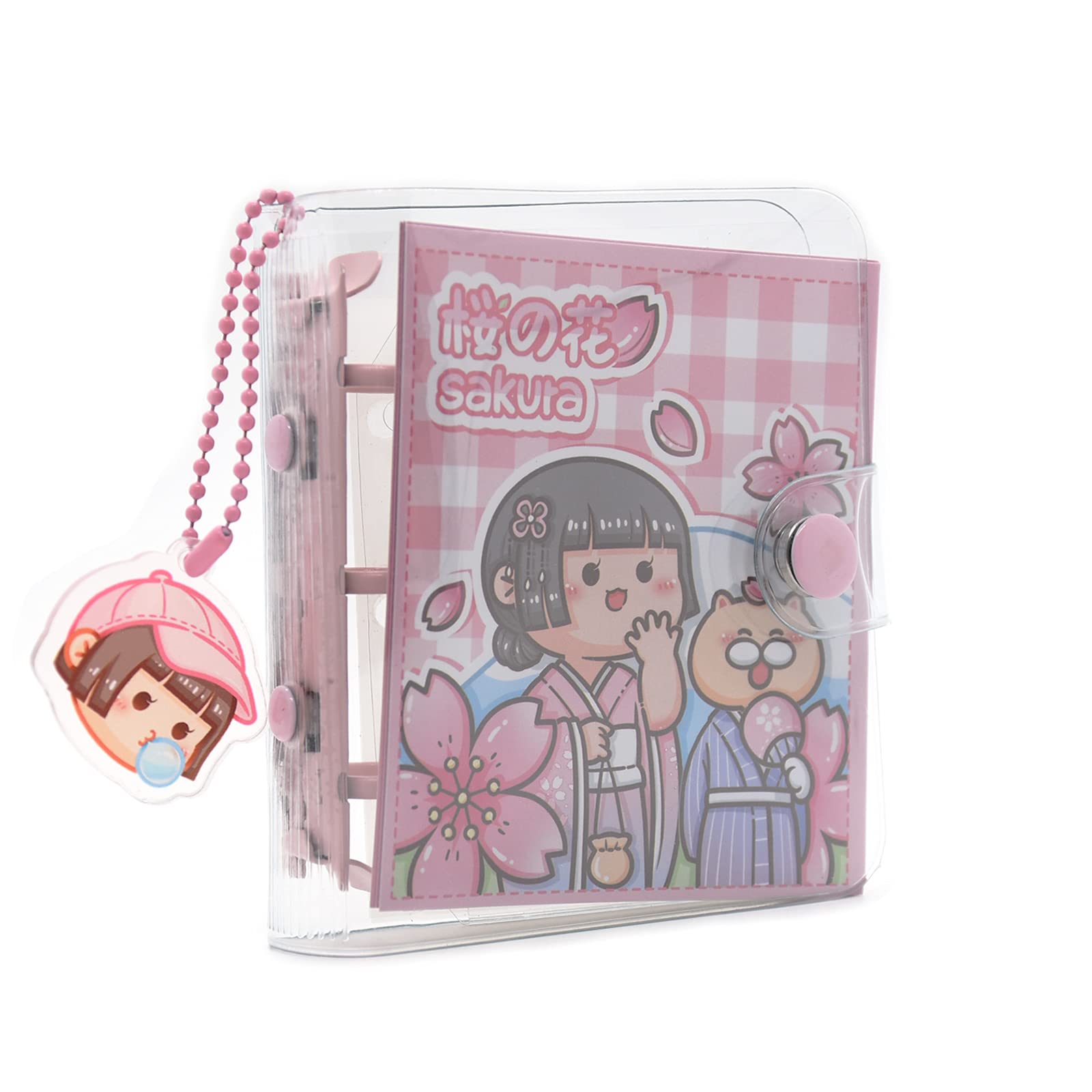 Mini Transparent Binder Notebooks with Keychain - Soft Plastic PVC 3-Ring Organizer for School, Office & Travel | Planner Cover with Inner Papers for Notes, Journaling & Daily Planning
