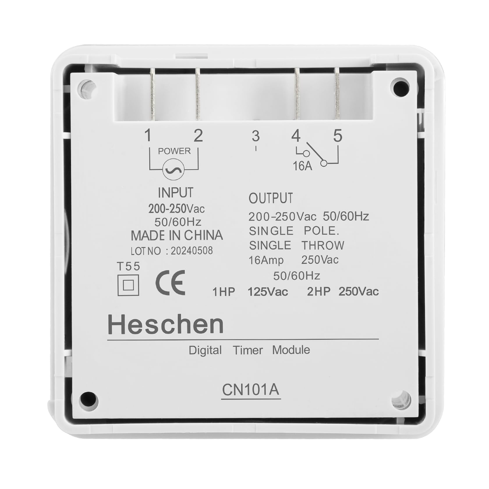 Digital LCD Weekly Programmable Timer Relay Switch CN101A - 16A SPST, 200-230V AC with Waterproof Cover (CE Certified, White) - Ideal for Home Automation, Irrigation Systems & Electrical Appliances