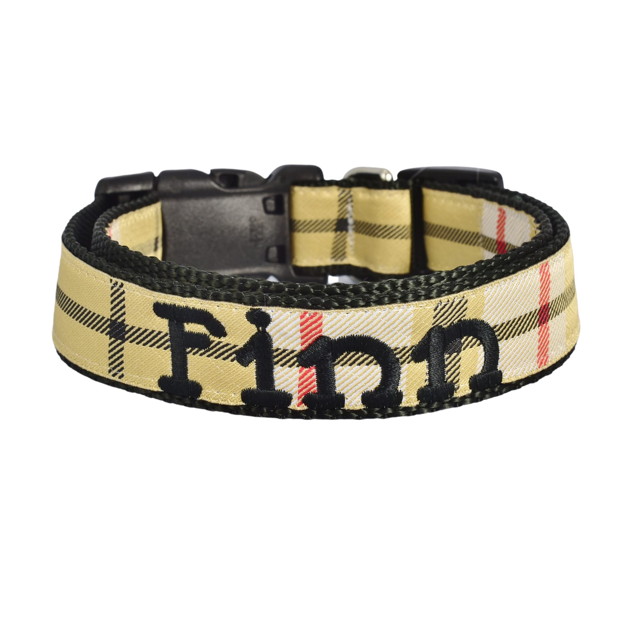 Personalized Plaid Dog Collar and Leash Set - Adjustable Tartan Collar for Small, Medium & Large Dogs - X-Large 1 x 17-29