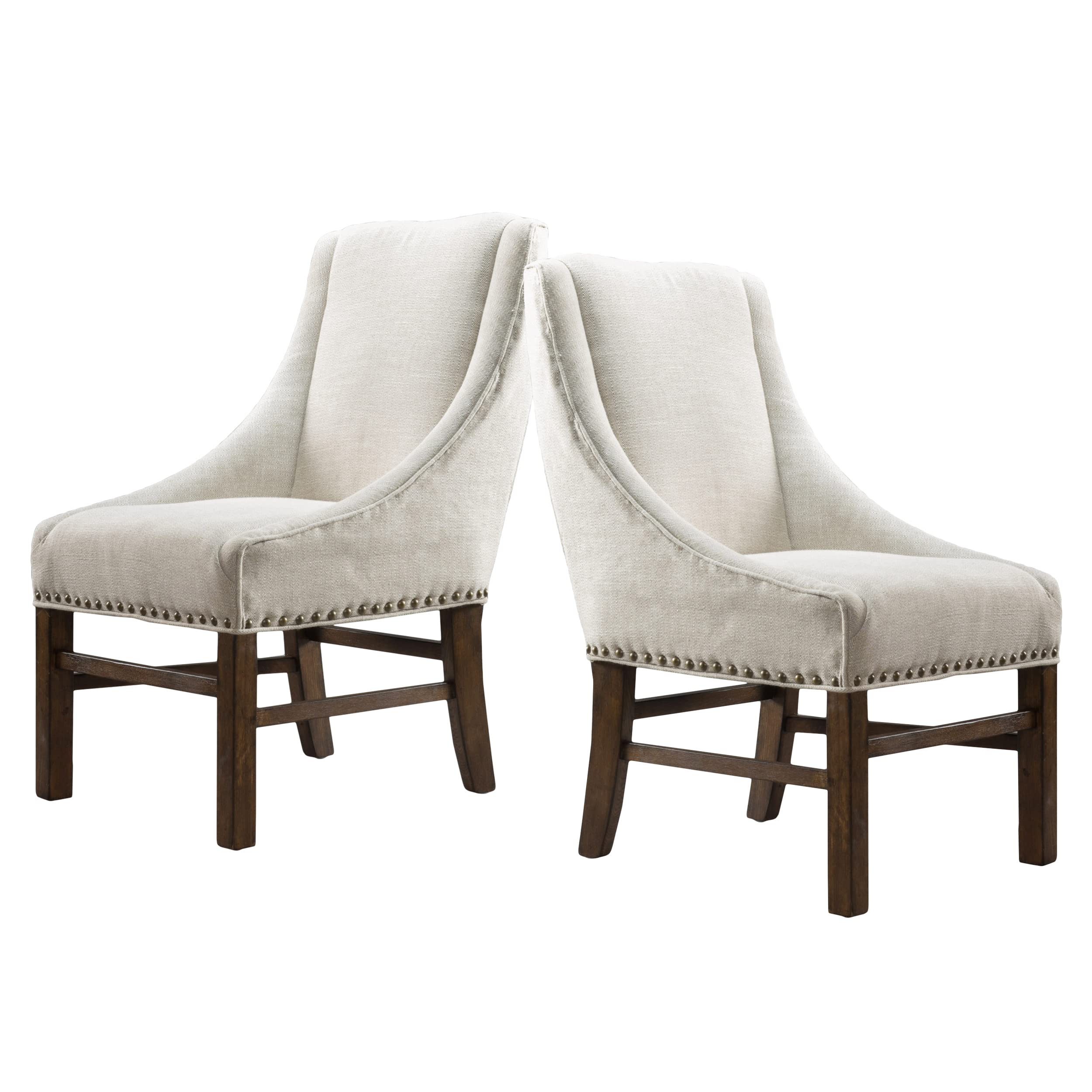 Christopher Knight Home James Fabric Dining Chairs Set of 2, Natural - Perfect for Kitchen, Dining Room & Home Decor