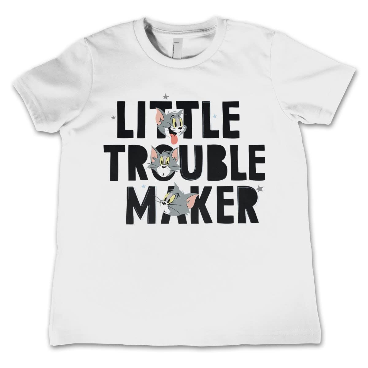 Tom & Jerry Officially Licensed Little Trouble Maker Kids T-Shirt (White) - 3-4 Years | Cute Cartoon Character Tee for Toddlers & Preschoolers - Perfect for Playdates, Birthday Parties & Casual Wear
