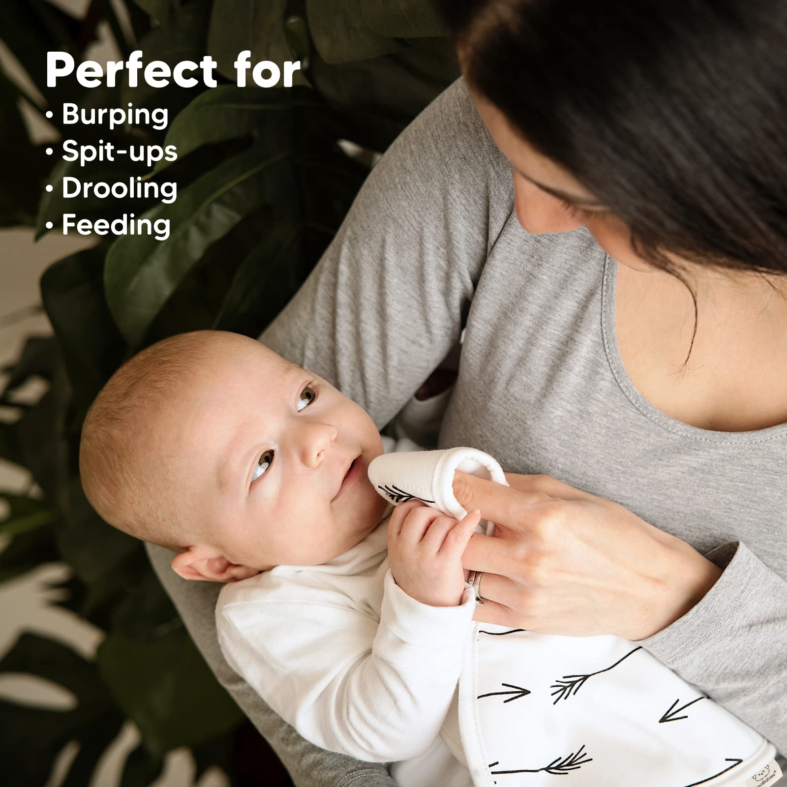 Organic Baby Swaddle Sleep Sacks & 5-Pack Burp Cloths Set for Newborns - Soft Cotton Infant Swaddle Blanket (Cloud) & Absorbent Burp Cloths (Grayscape) - Perfect for Sleeping, Nursing & Diaper Changes