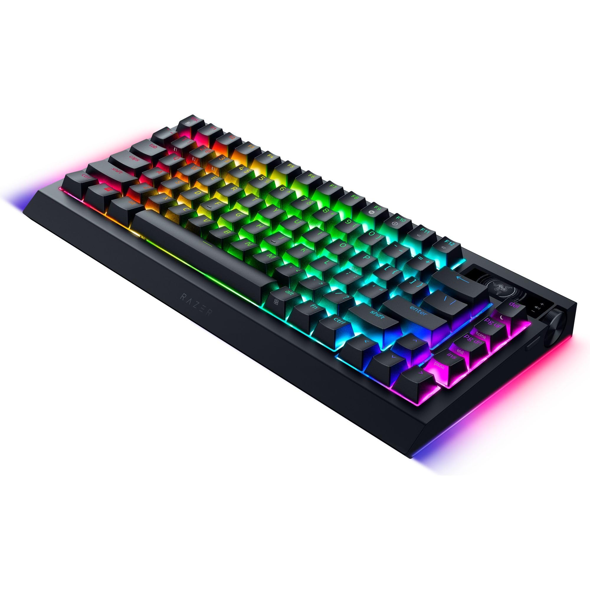 Razer BlackWidow V4 Pro 75% Wireless Mechanical Gaming Keyboard with OLED Display | 4K Hz Wireless & Bluetooth | Hot-Swappable Orange Tactile Switches | Chroma RGB Backlight & Wrist Rest | Perfect for Competitive Gaming & Office Work