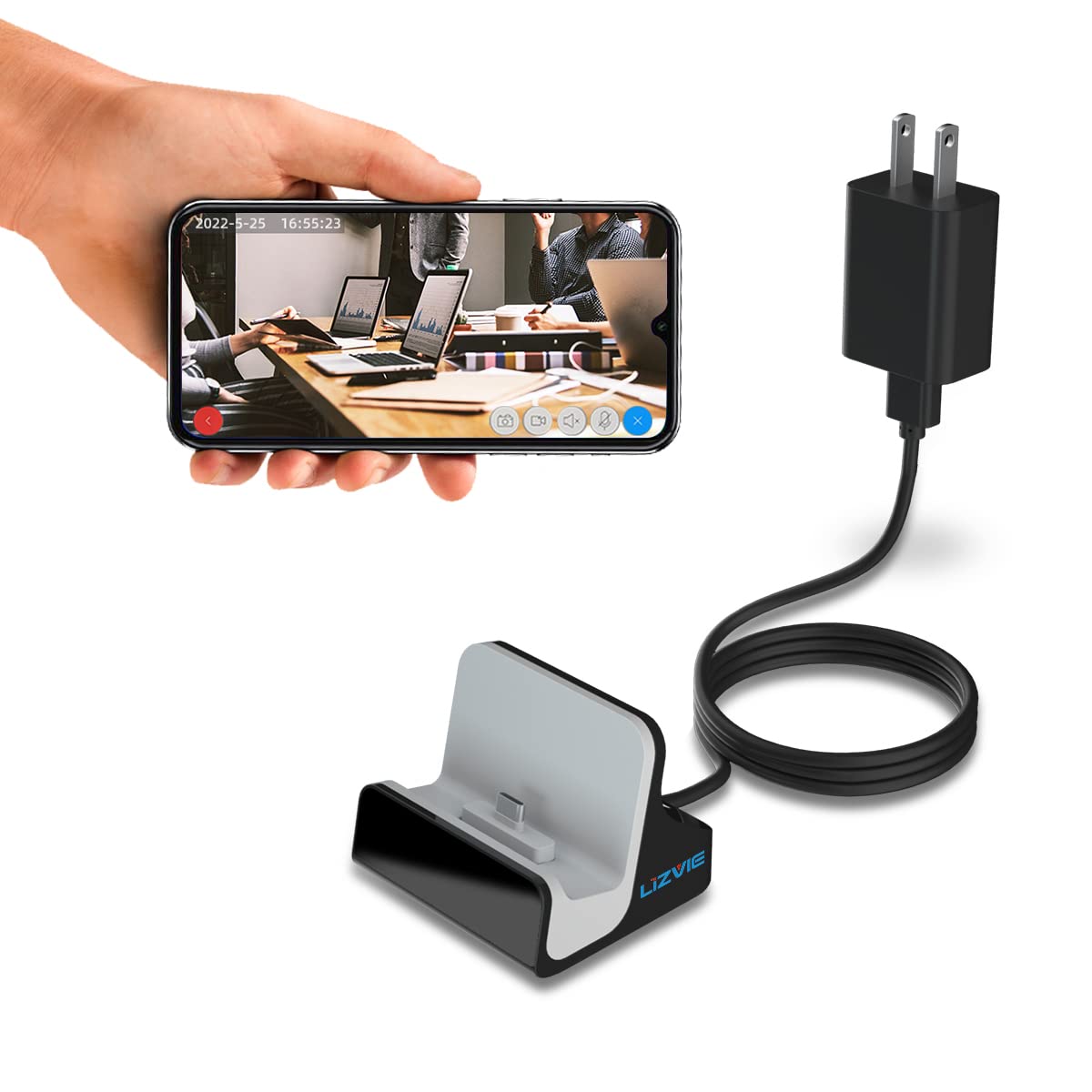LIZVIE 1080P Mini WiFi Security Camera with Type-C Charger - Tiny Hidden Spy Camera for Home Surveillance, Indoor Monitoring, Baby & Pet Watching, Office Security (Night Vision & Motion Detection)