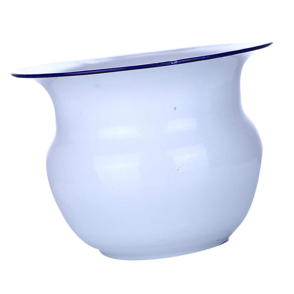 Vintage Enamel Chamber Pot - Portable Unisex Urinal for Adults & Kids - Multifunctional Metal Spittoon & Toilet Basin - Perfect for Camping, Travel, and Home Use