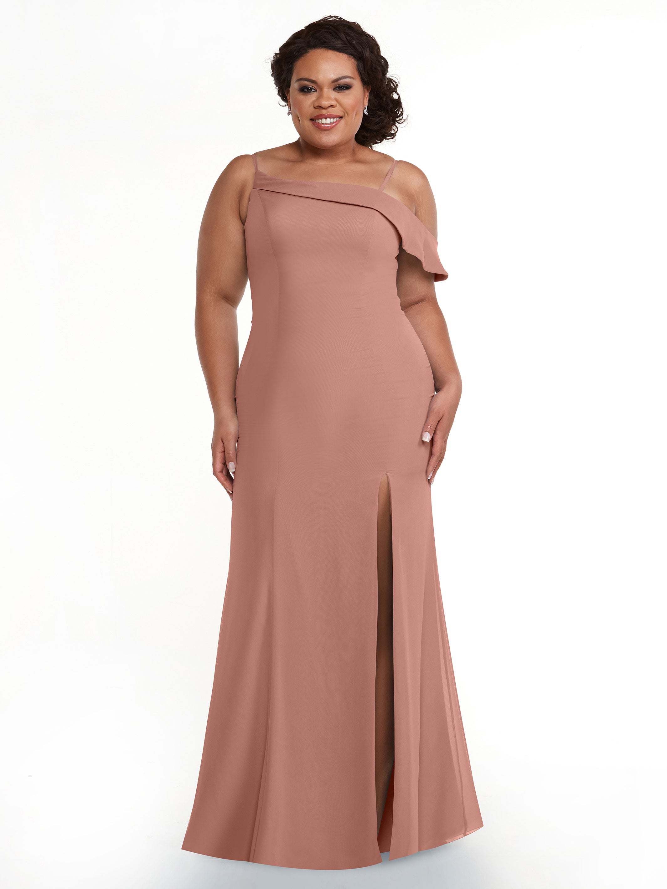Elegant One Shoulder Fit & Flare Chiffon Bridesmaid Dress 80153 - Perfect for Weddings, Formal Events & Special Occasions