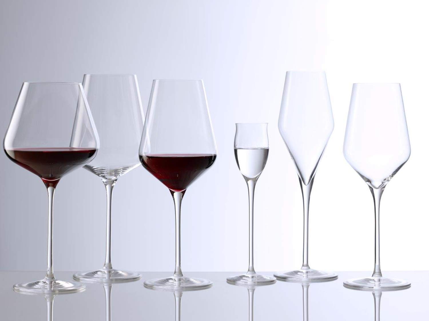 Premium Stolzle Lausitz Quatrophil German Crystal Red Wine Glasses Set of 6 - Elegant Stemware for Fine Dining, Wine Tasting & Gift Giving